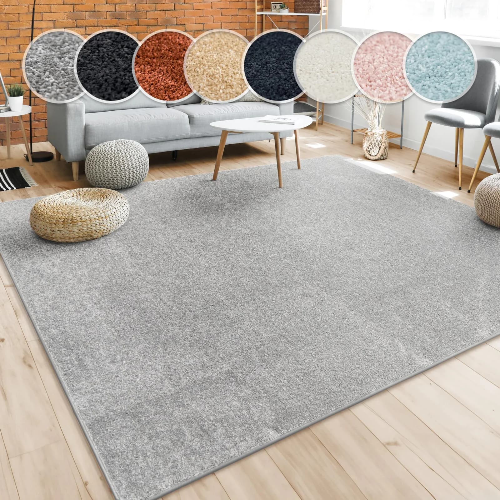 Paco Home Porto 890 Teppich Silber Kurzflor