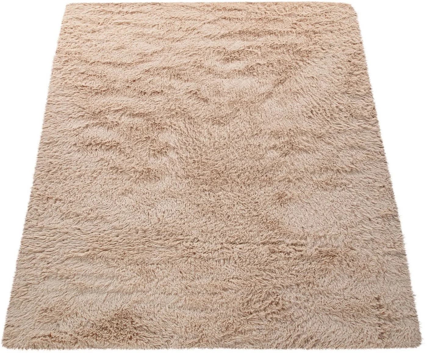 PACO HOME Hochflor-Teppich Silky 591 Beige 140x200cm Polyester