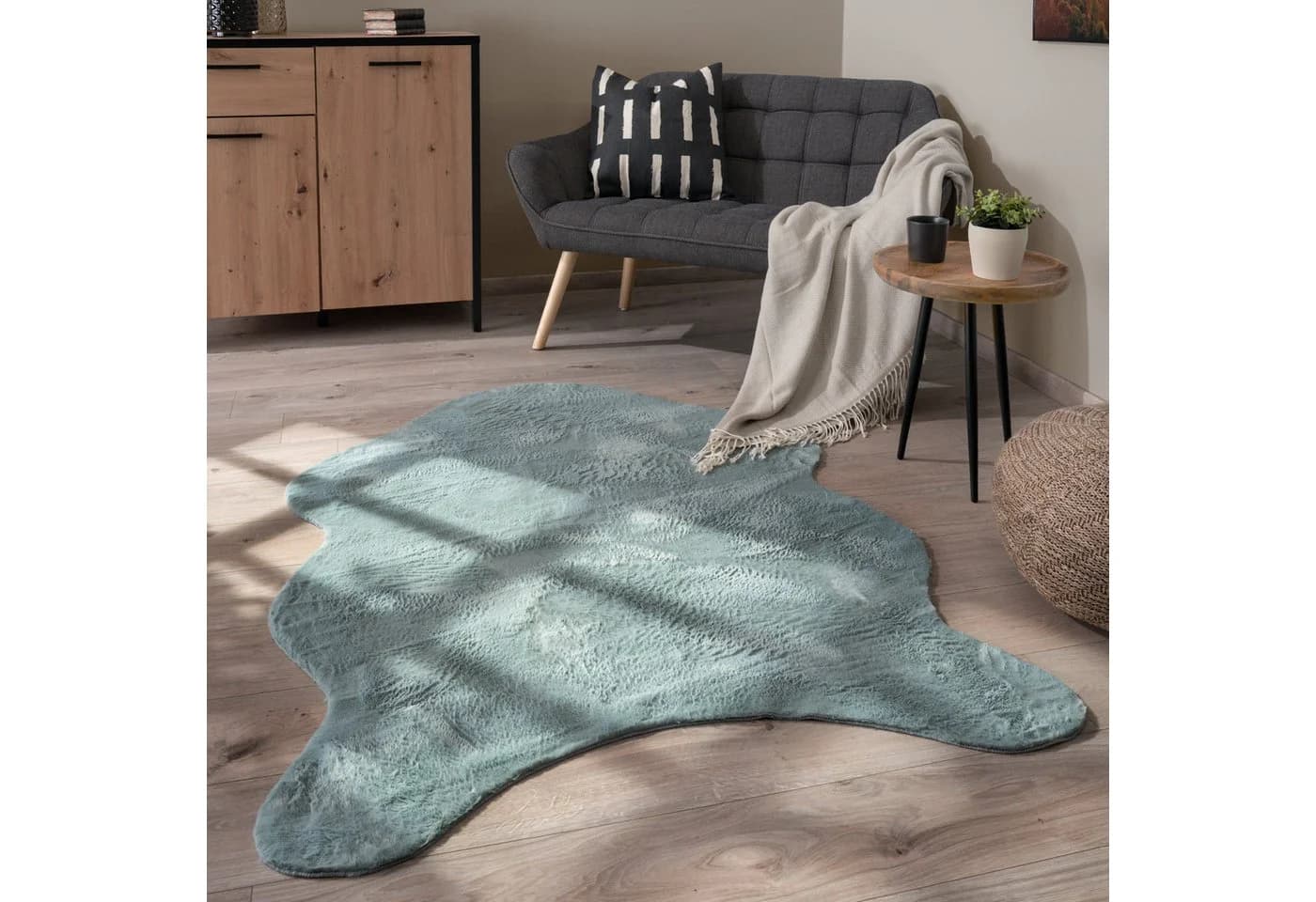 PACO HOME Fellteppich Pelt 640 türkis Polyester