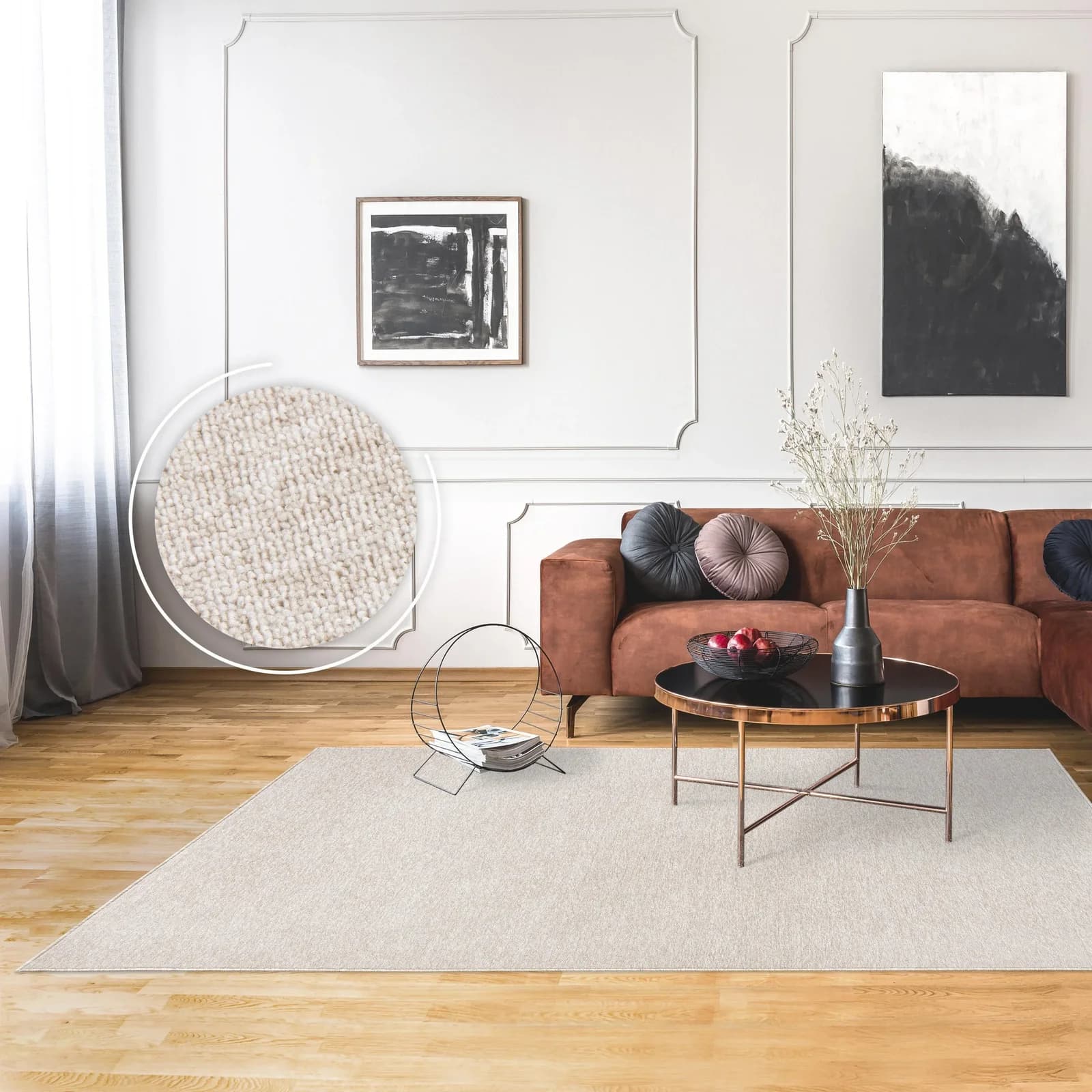 PACO HOME Teppich Barcelona 610 Beige Kurzflor Polypropylen
