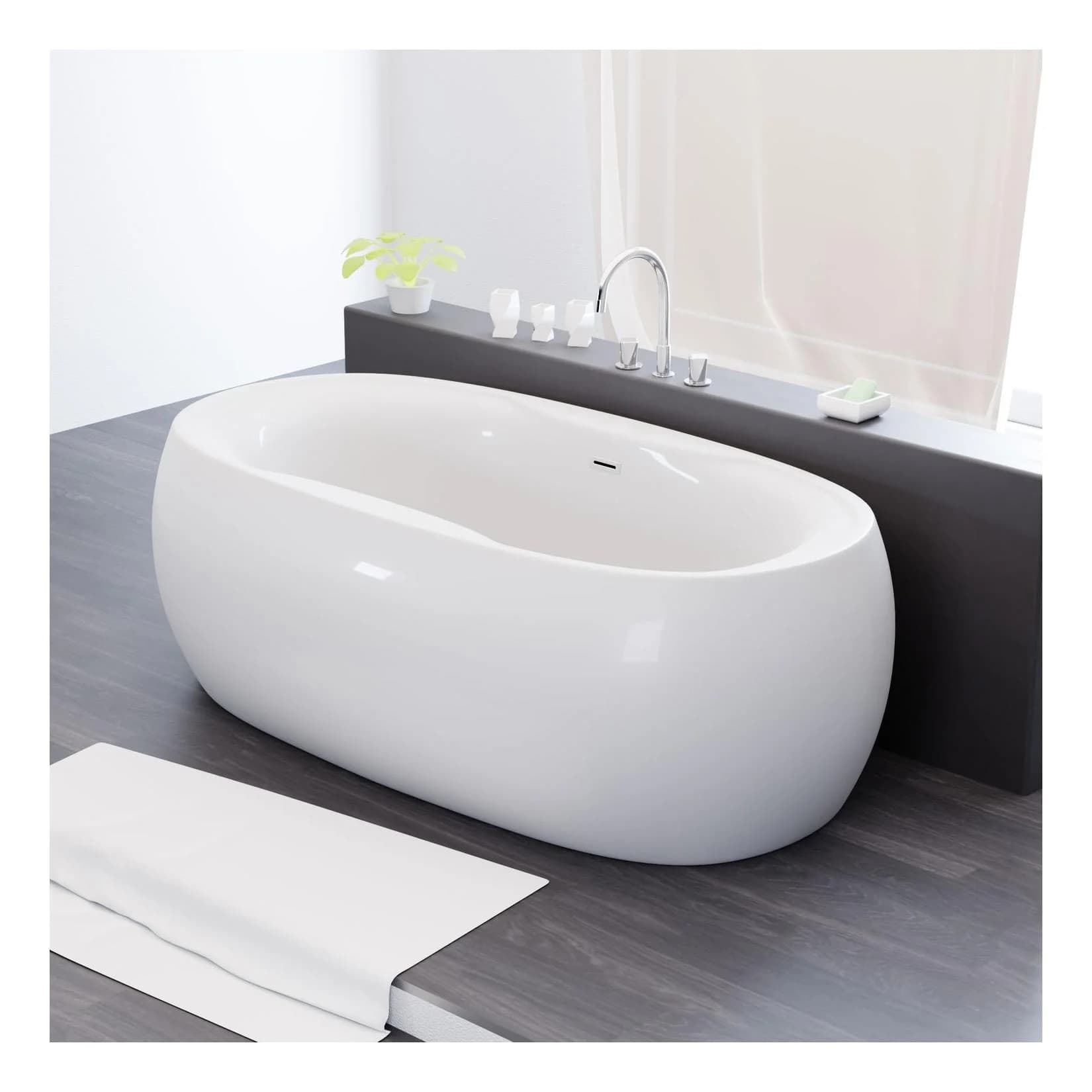 TroniTechnik® Freistehende Badewanne DOKOS 210 Liter Acryl