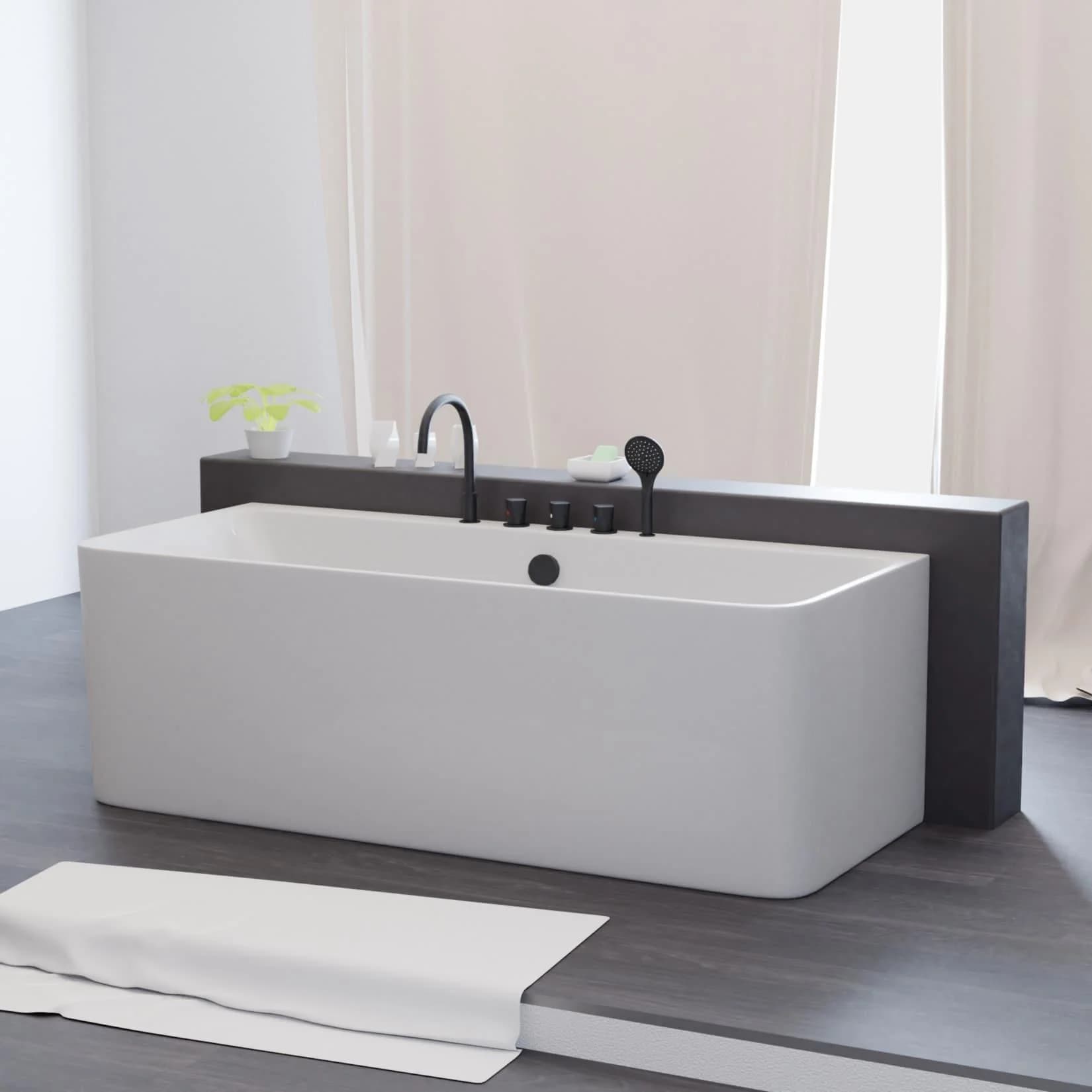 TroniTechnik Badewanne SARIA mit schwarzer Armatur