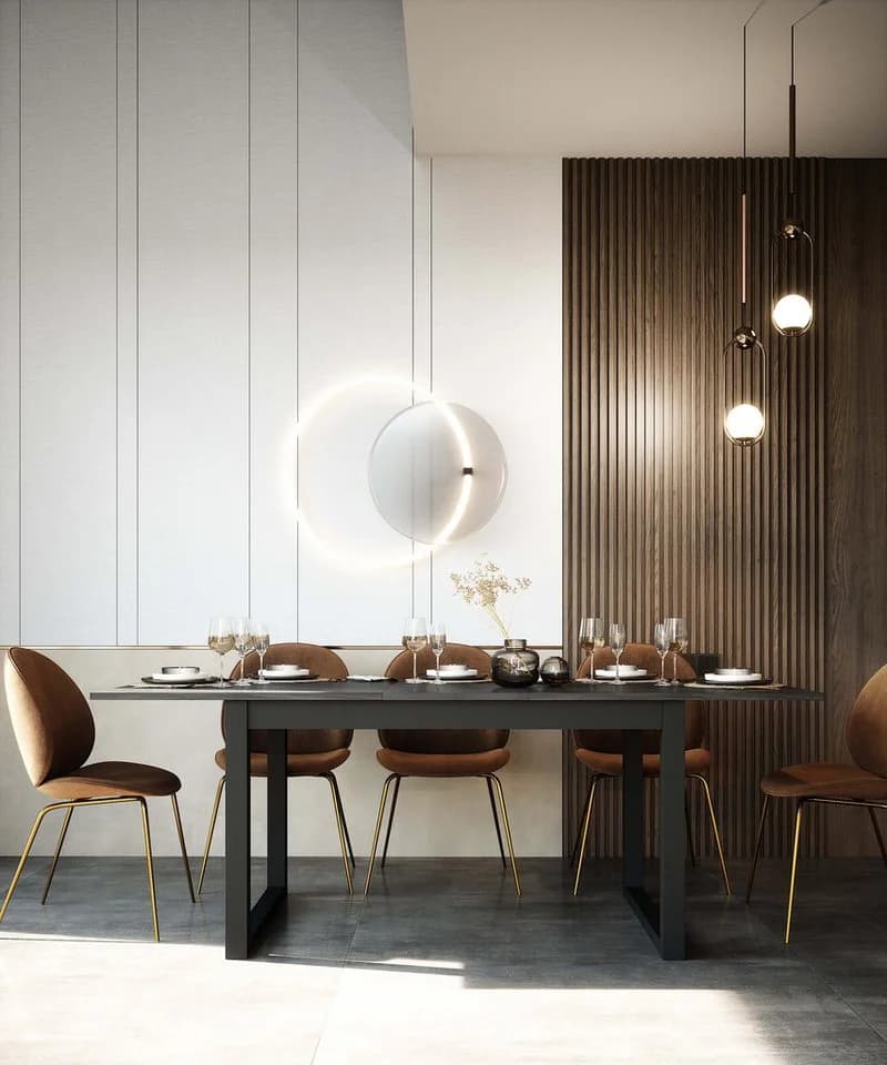 Newroom Esstisch Vincent Schwarz Schiefer Modern Ausziehbar
