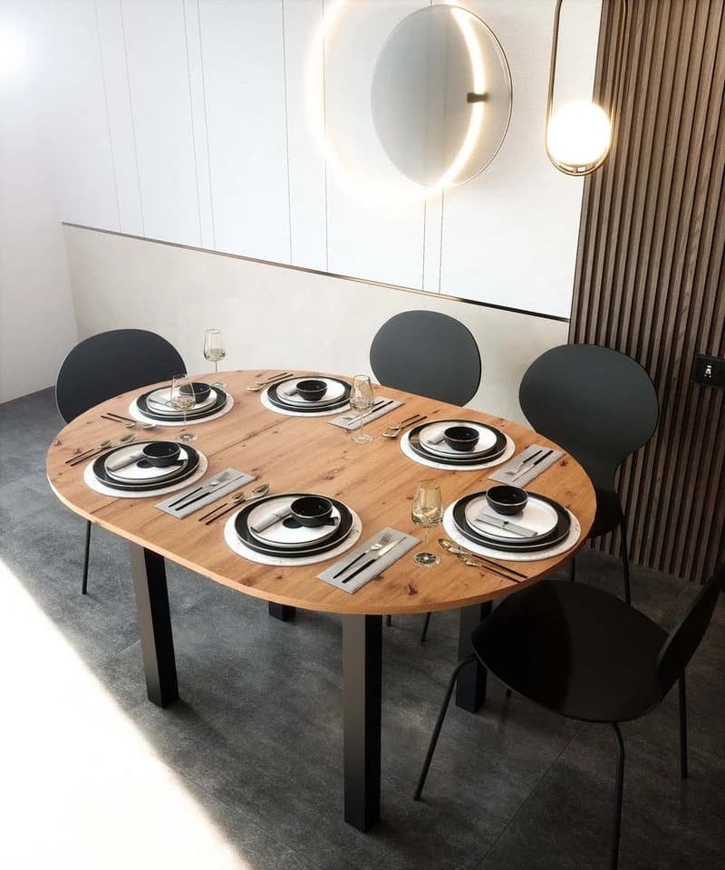 Newroom Esstisch Noa Ausziehbar Weiß Wildeiche Optik
