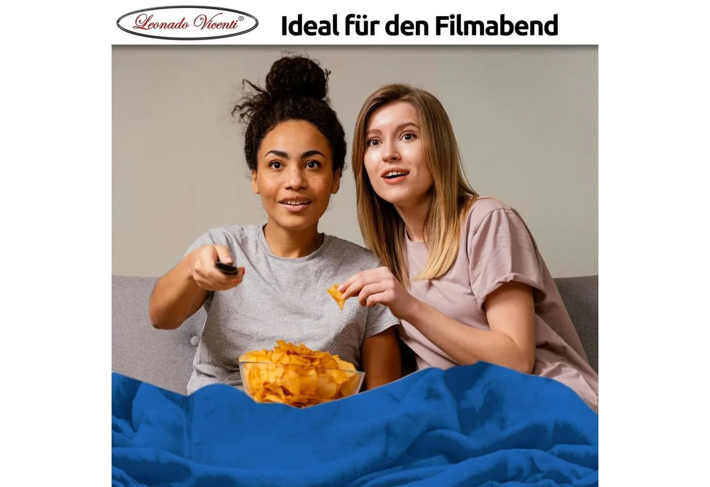 Leonado Vicenti Wohndecke Dunkelblau Fleece Kuscheldecke