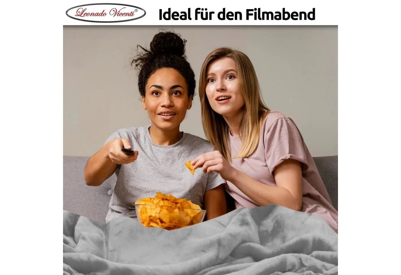 Leonado Vicenti Wohndecke Anthrazit Kuscheldecke Fleece