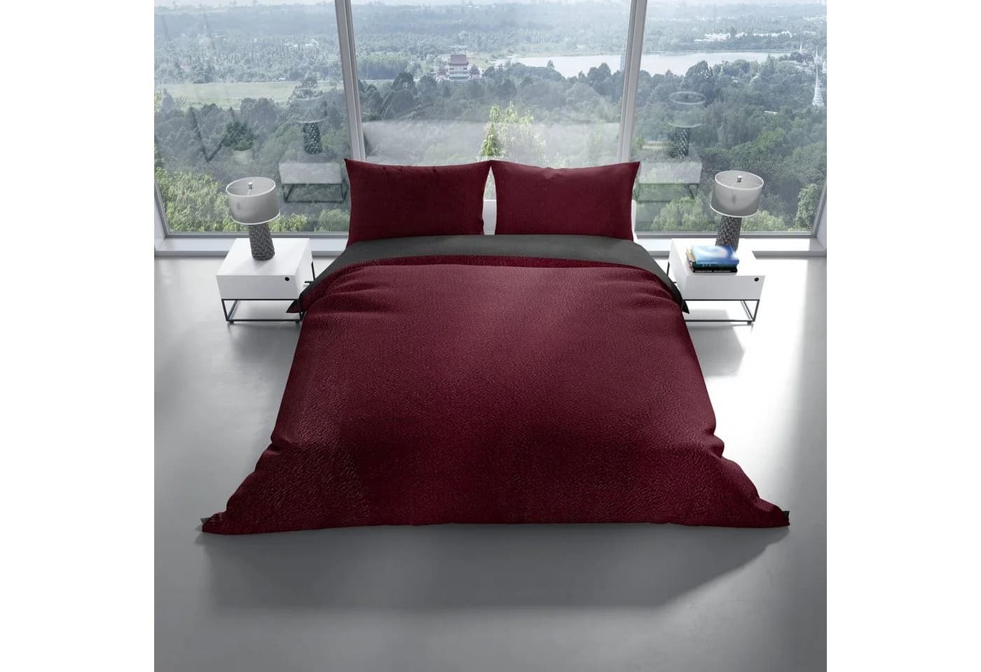 Leonado Vicenti Bettwäsche Winter Fleece 2-tlg. Bordeaux