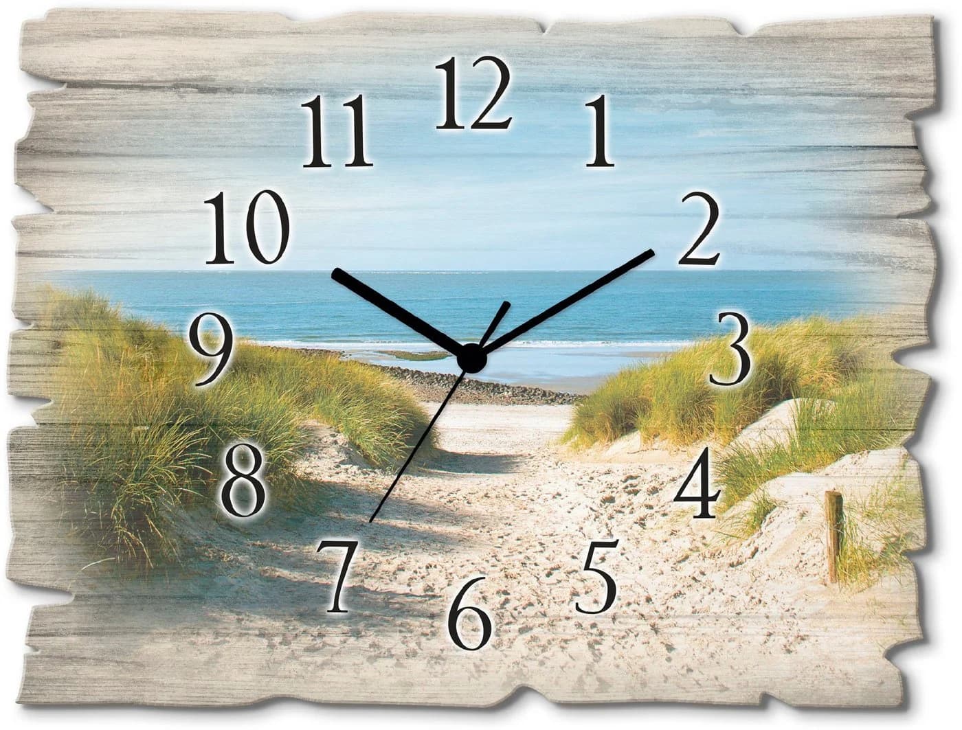 Wanduhr ARTLAND Strand mit Sanddünen und Weg zur See Beige