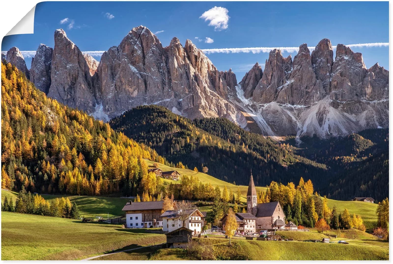 ARTLAND Poster Herbst in Südtirol Beige 90x60 cm