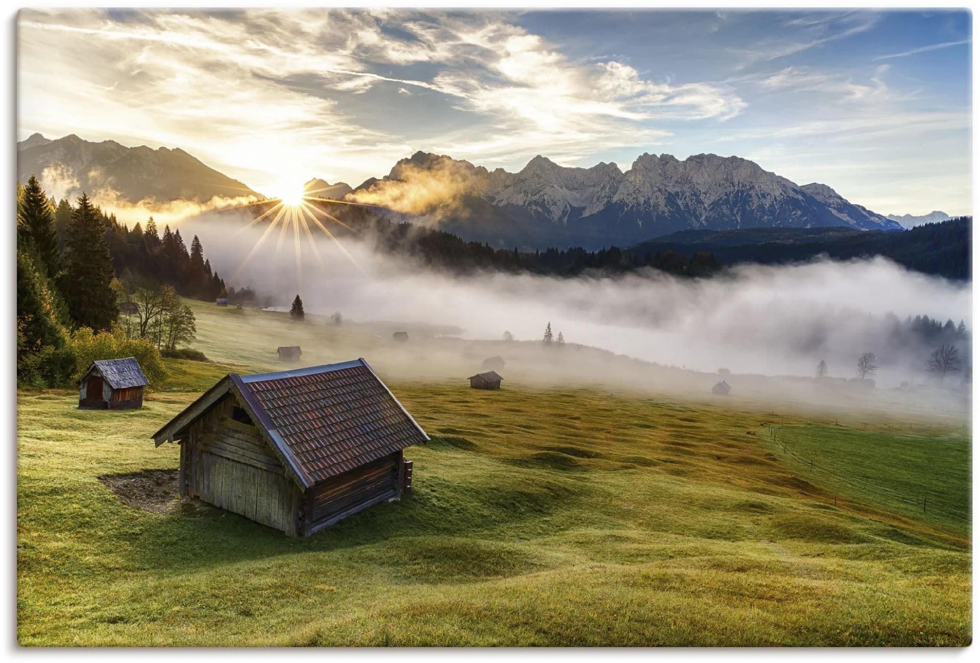 Artland Wandbild Herbst in Bayern, Berge & Alpenbilder, Leinwandbild