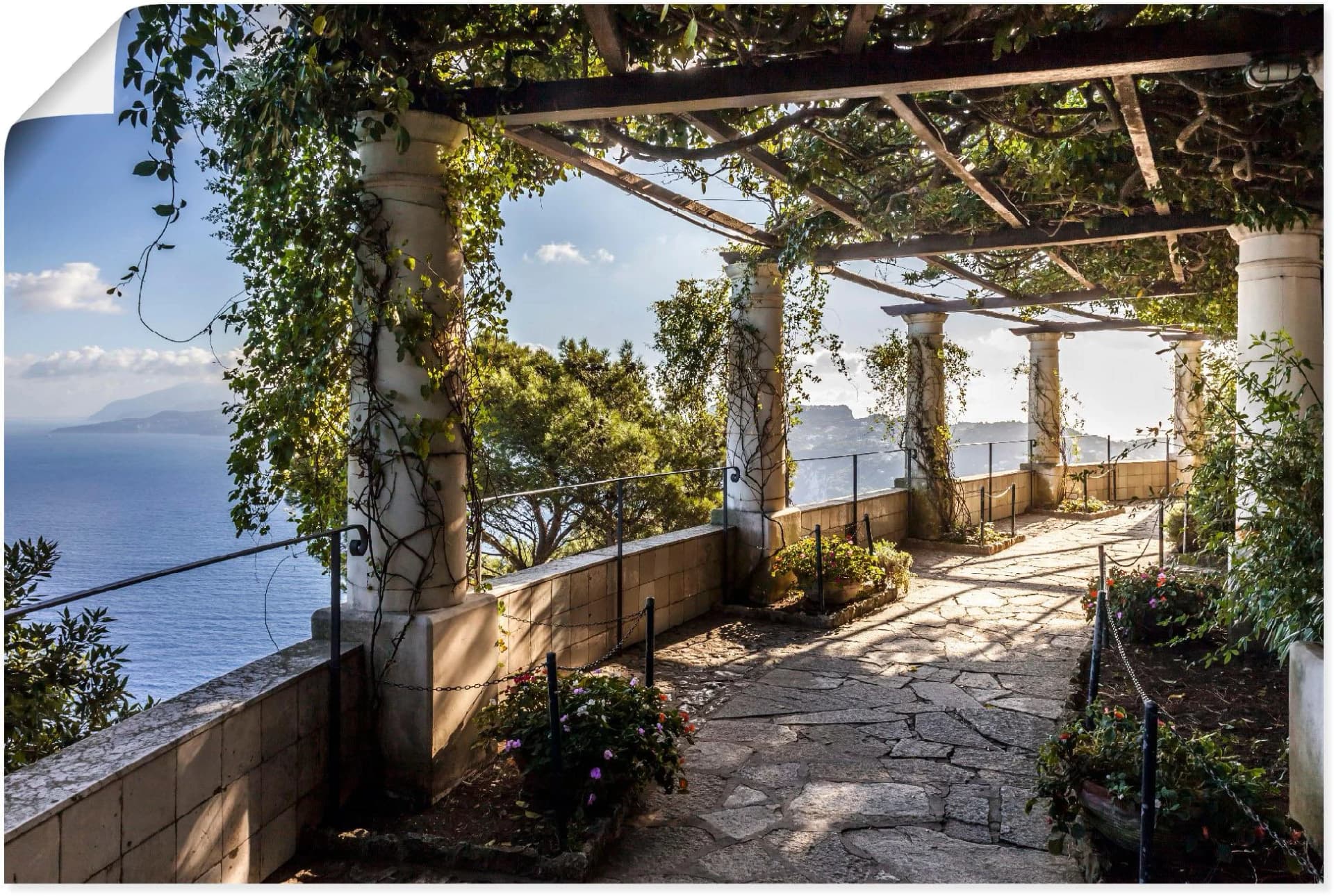 ARTLAND Wandbild Villa San Michele Capri Grün 90x60 cm