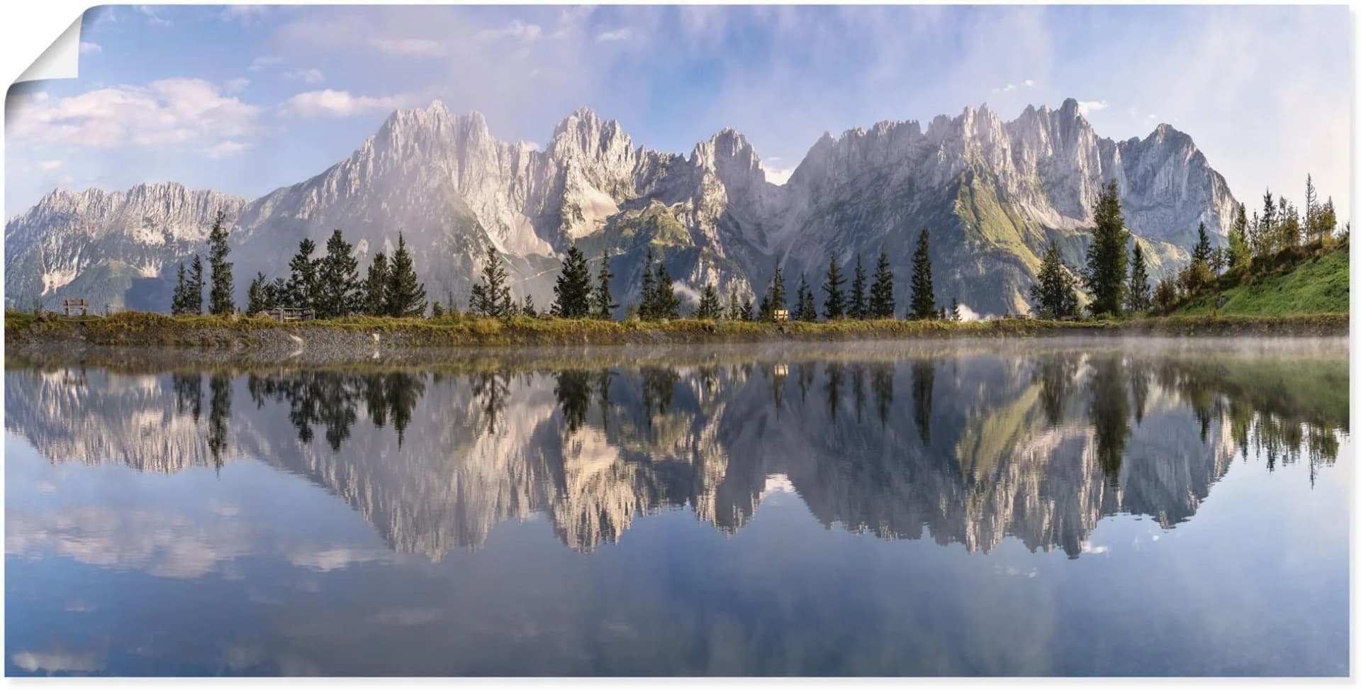Wandbild ARTLAND Wilder Kaiser in Tirol Blau
