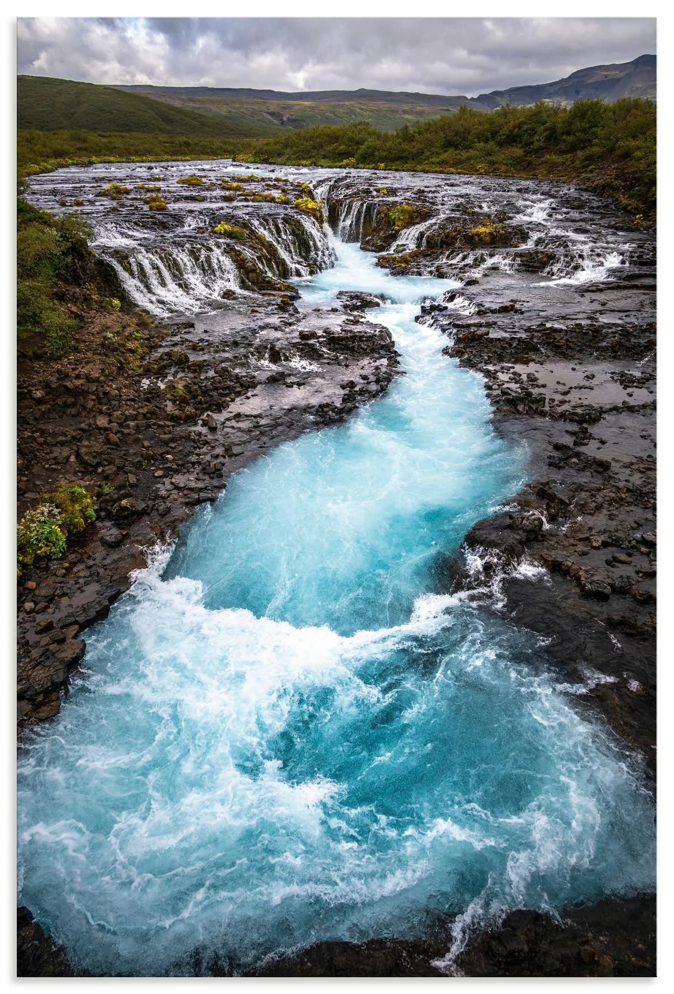 Wandbild Wasserfall Bruarfoss auf Island Alu-Dibond Druck