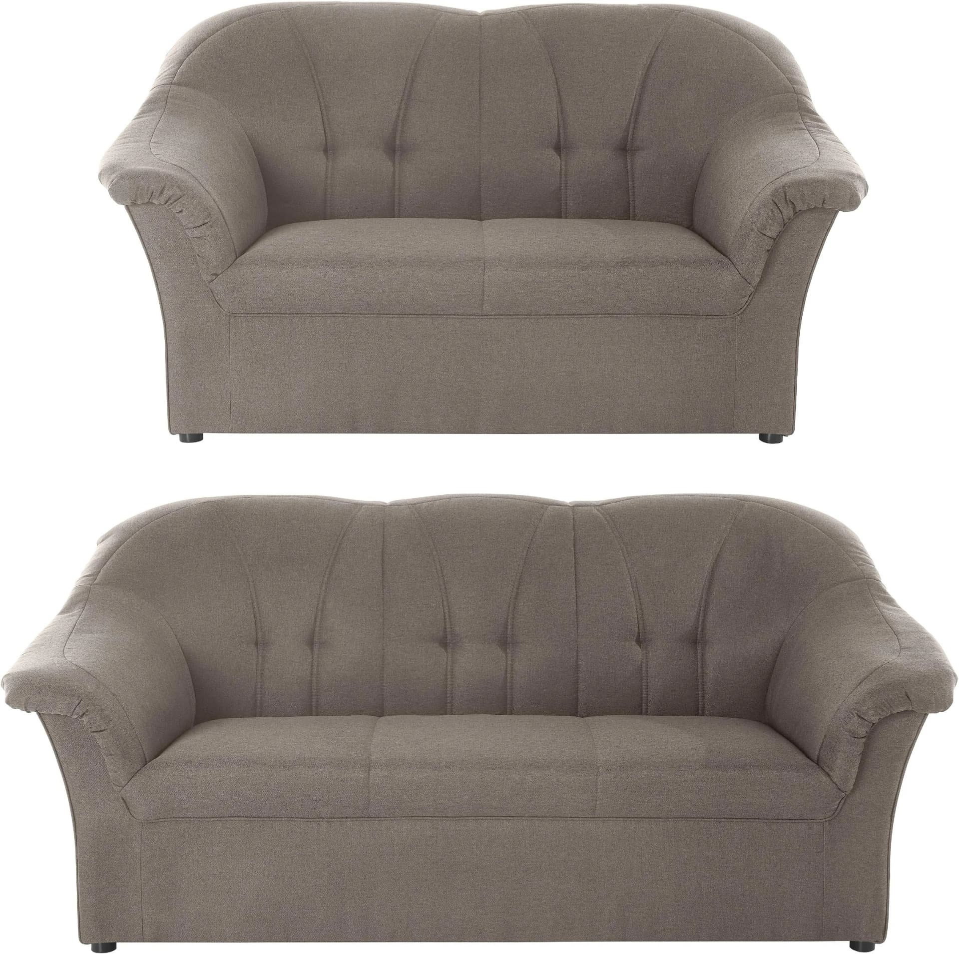Polstergarnitur DOMO COLLECTION Pegnitz Grau 3-Sitzer & 2-Sitzer