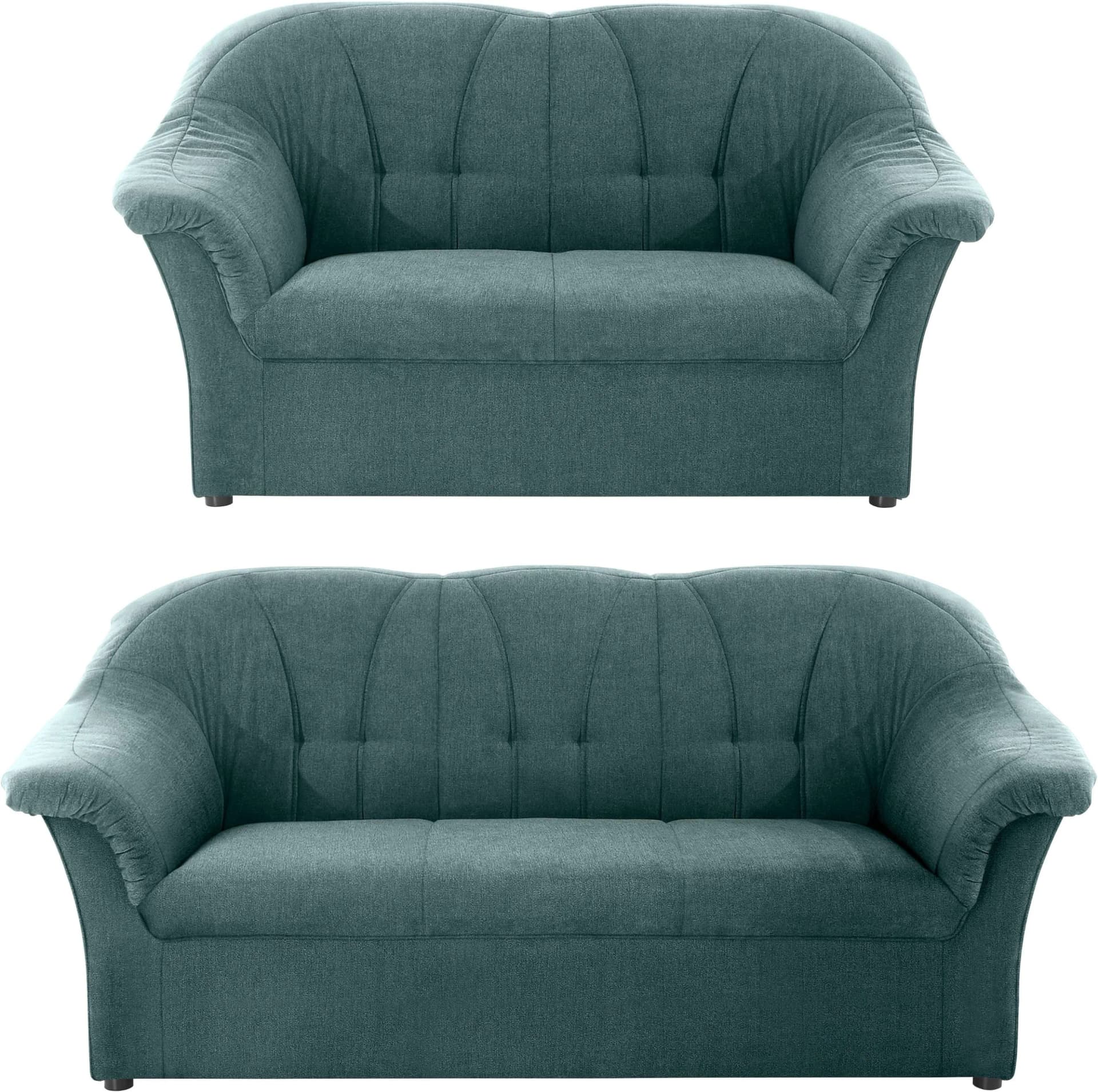 DOMO Collection Pegnitz Polstergarnitur Petrol 2- & 3-Sitzer