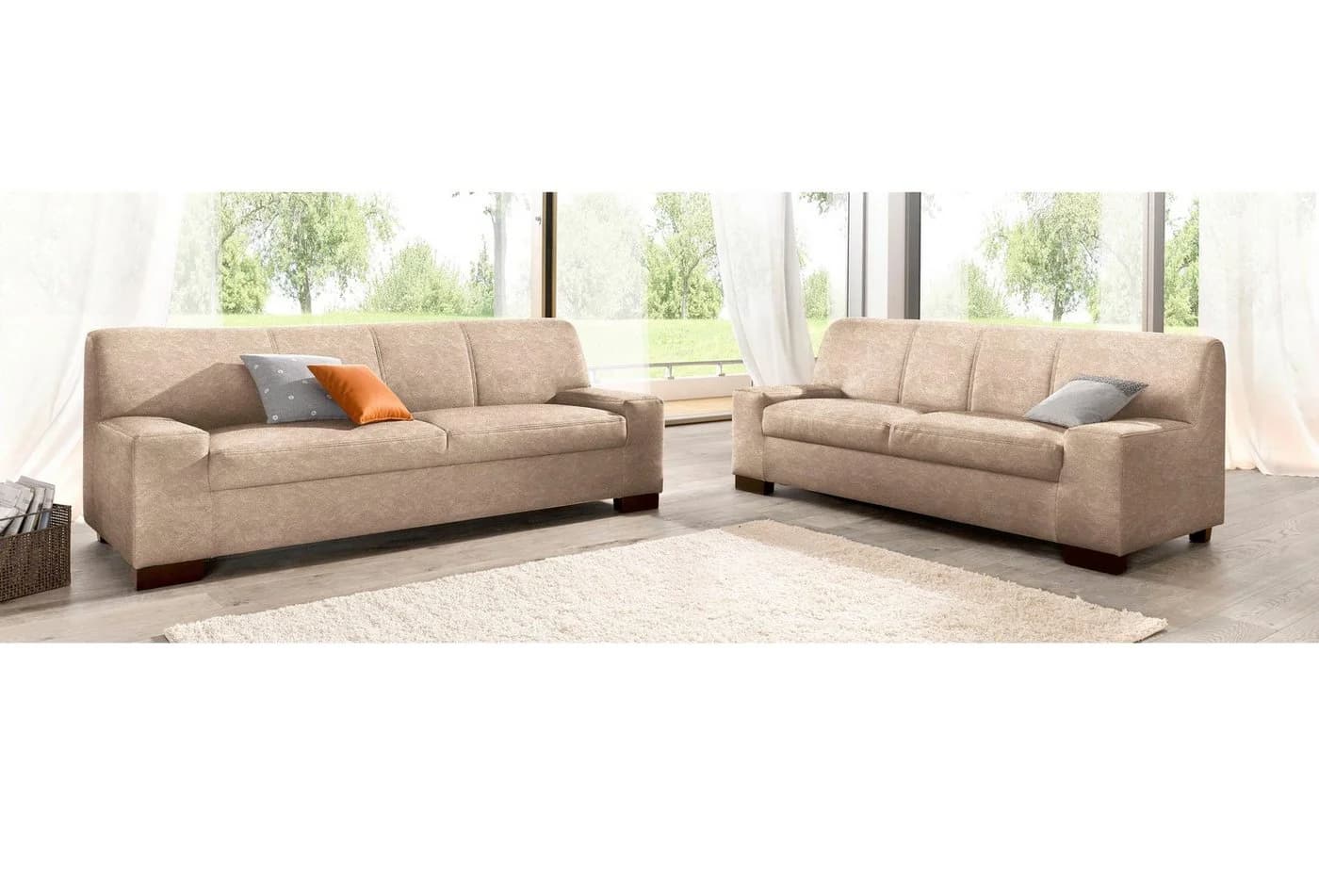 DOMO COLLECTION Polstergarnitur Norma 3-tlg. Beige Microfaser