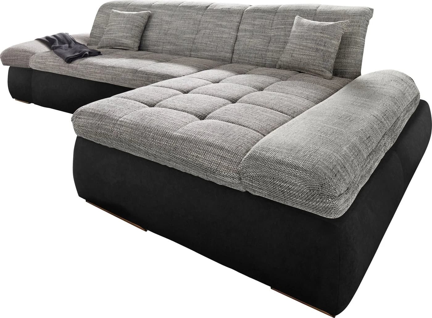 DOMO COLLECTION Ecksofa PB Moric L-Form Schwarz/Weiß-Grau
