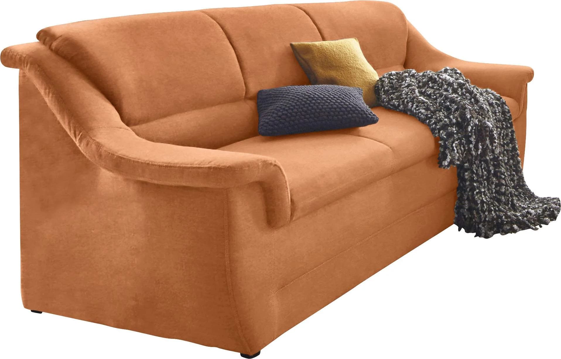 DOMO COLLECTION Lale 3-Sitzer Sofa Terrakotta Microfaser