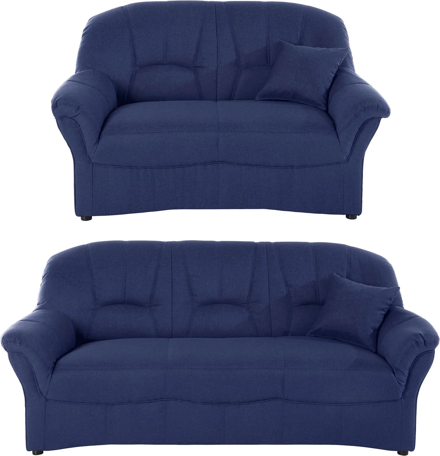 DOMO COLLECTION Bahia Polstergarnitur 3-Sitzer & 2-Sitzer Dunkelblau