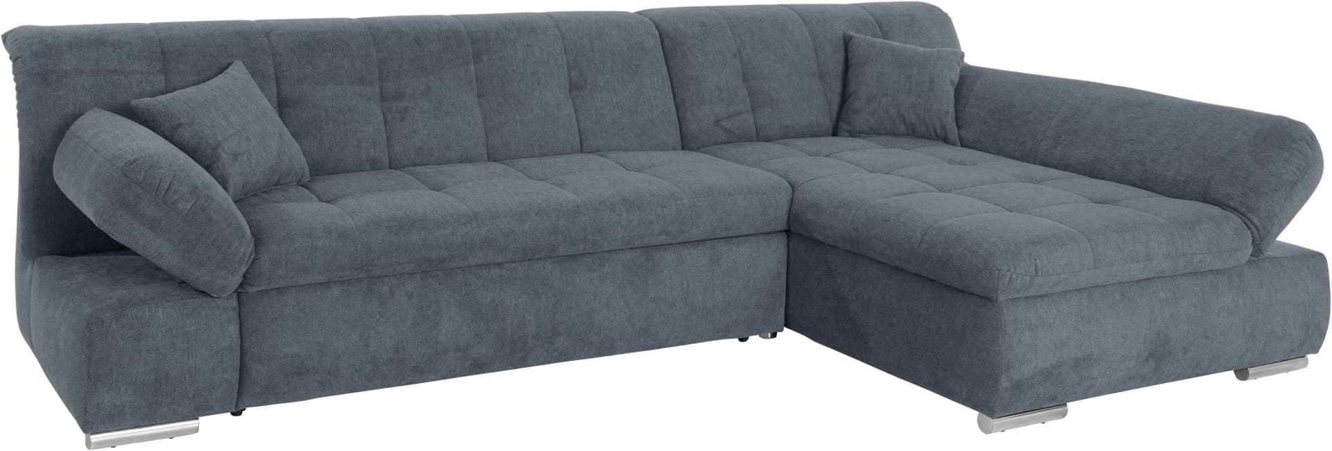 DOMO COLLECTION Ecksofa Mona L-Form Grau mit Bettfunktion