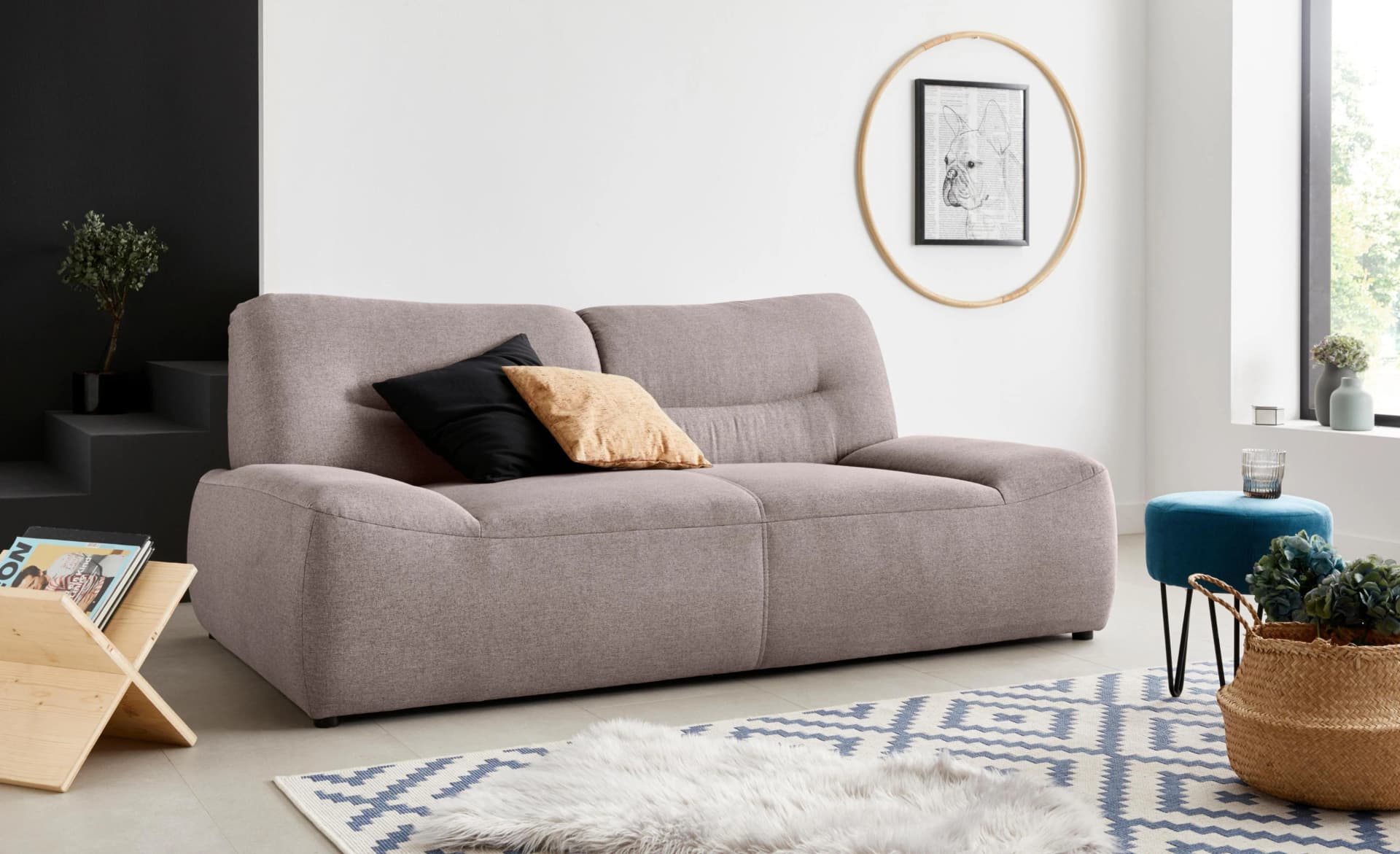 DOMO COLLECTION Cesena 2-Sitzer Sofa Modern Grau