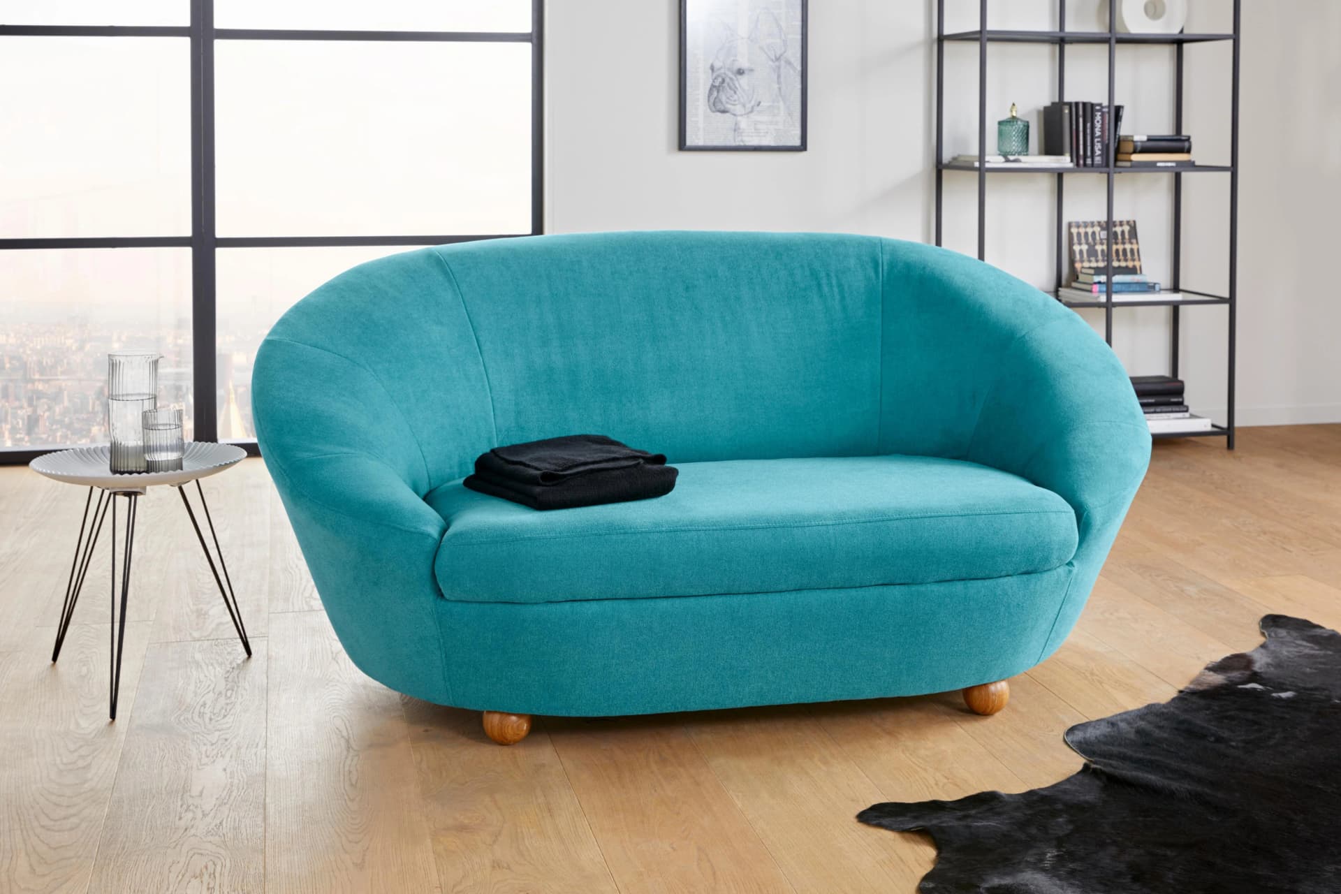 LOOKS by Wolfgang Joop Sofa LooksIV Rundsofa türkis-blau