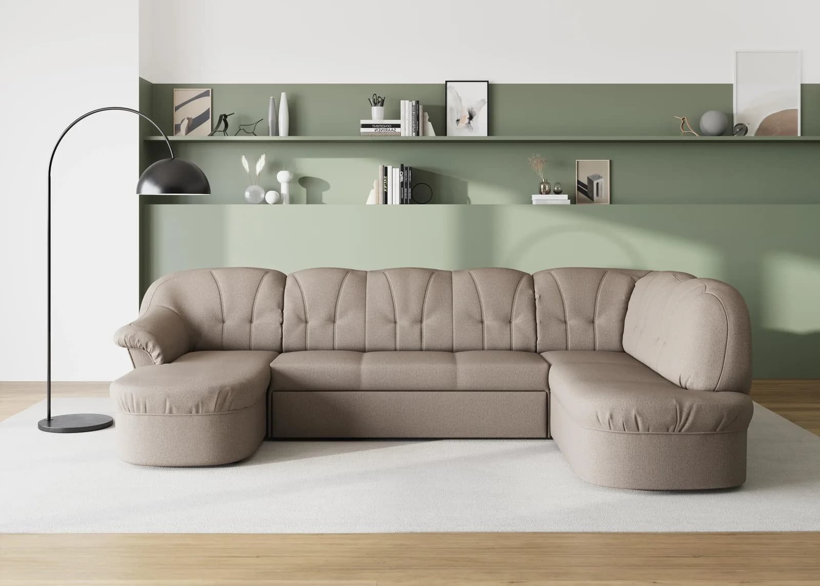 DOMO COLLECTION Wohnlandschaft Pegnitz U-Form Beige