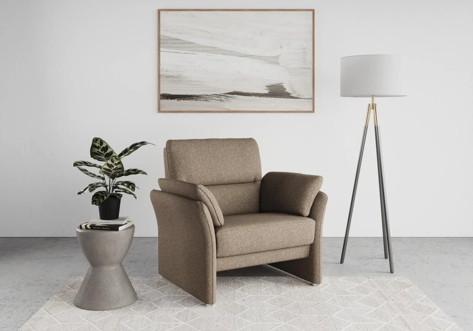 DOMO COLLECTION Sessel Pina - Grau Stone - Moderner Clubsessel
