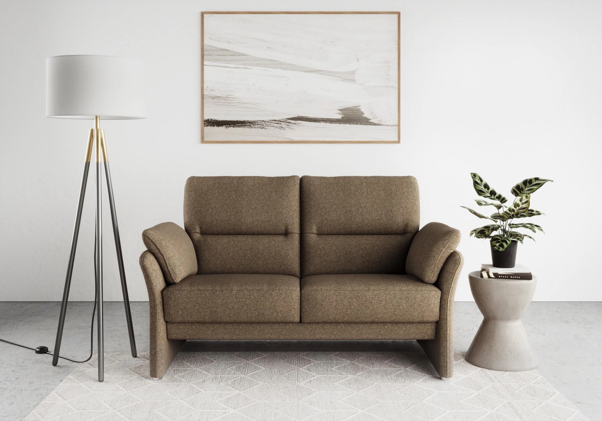 DOMO COLLECTION Pina 2-Sitzer Sofa Grau mit Federkern