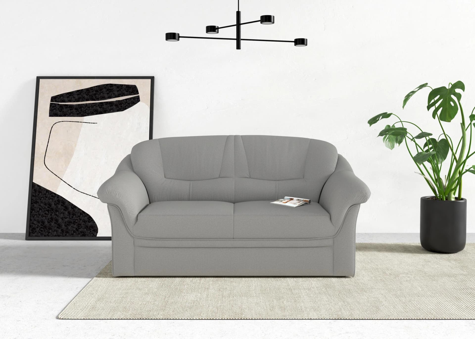 DOMO Collection Montana 2-Sitzer Sofa Hellgrau