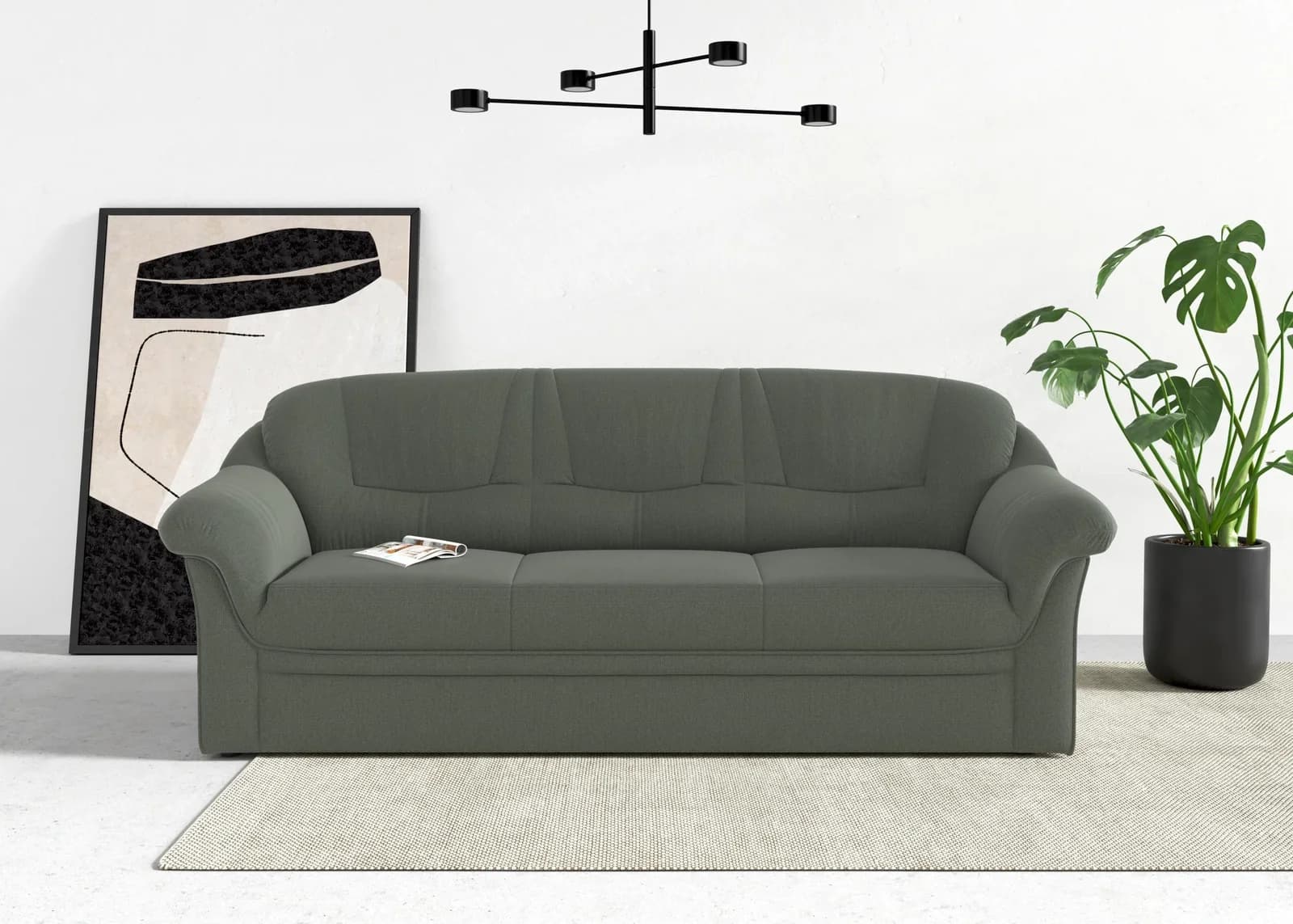 DOMO COLLECTION Montana 3-Sitzer Sofa Dunkelgrün