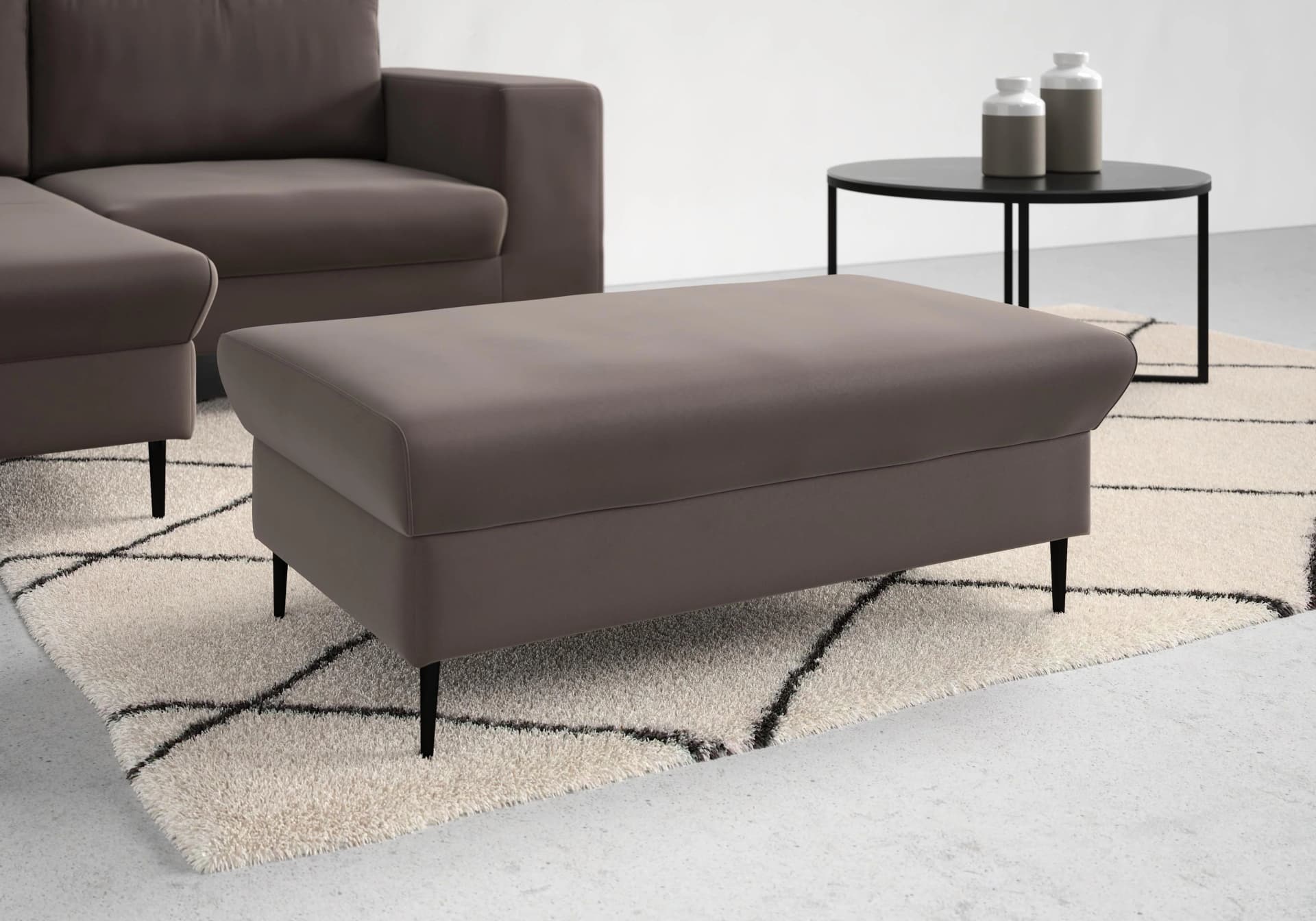 DOMO COLLECTION Sitzhocker Modica Taupe Samtoptik