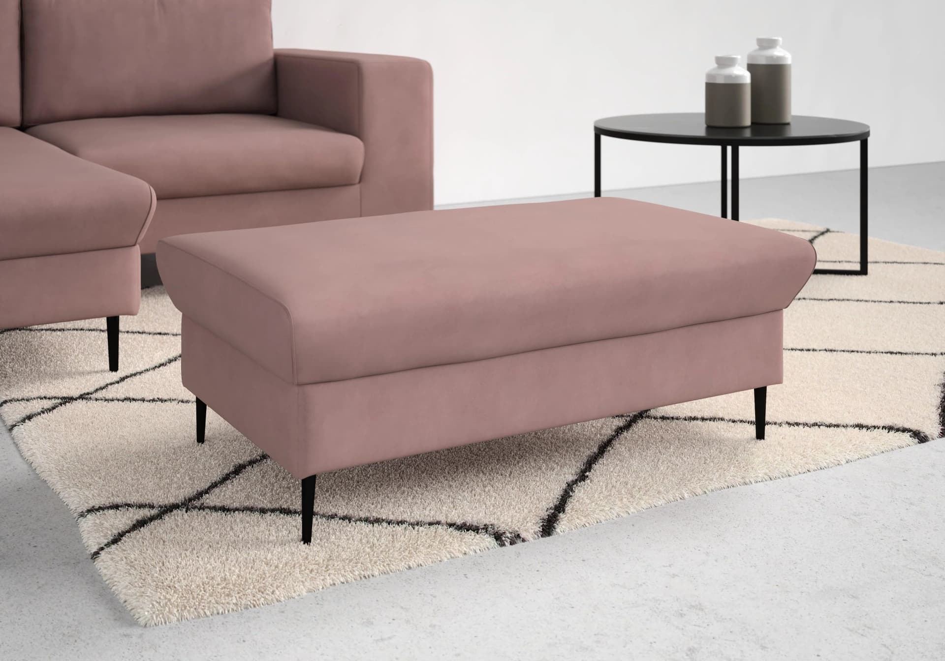 DOMO COLLECTION Sitzhocker Modica Lila Samtoptik