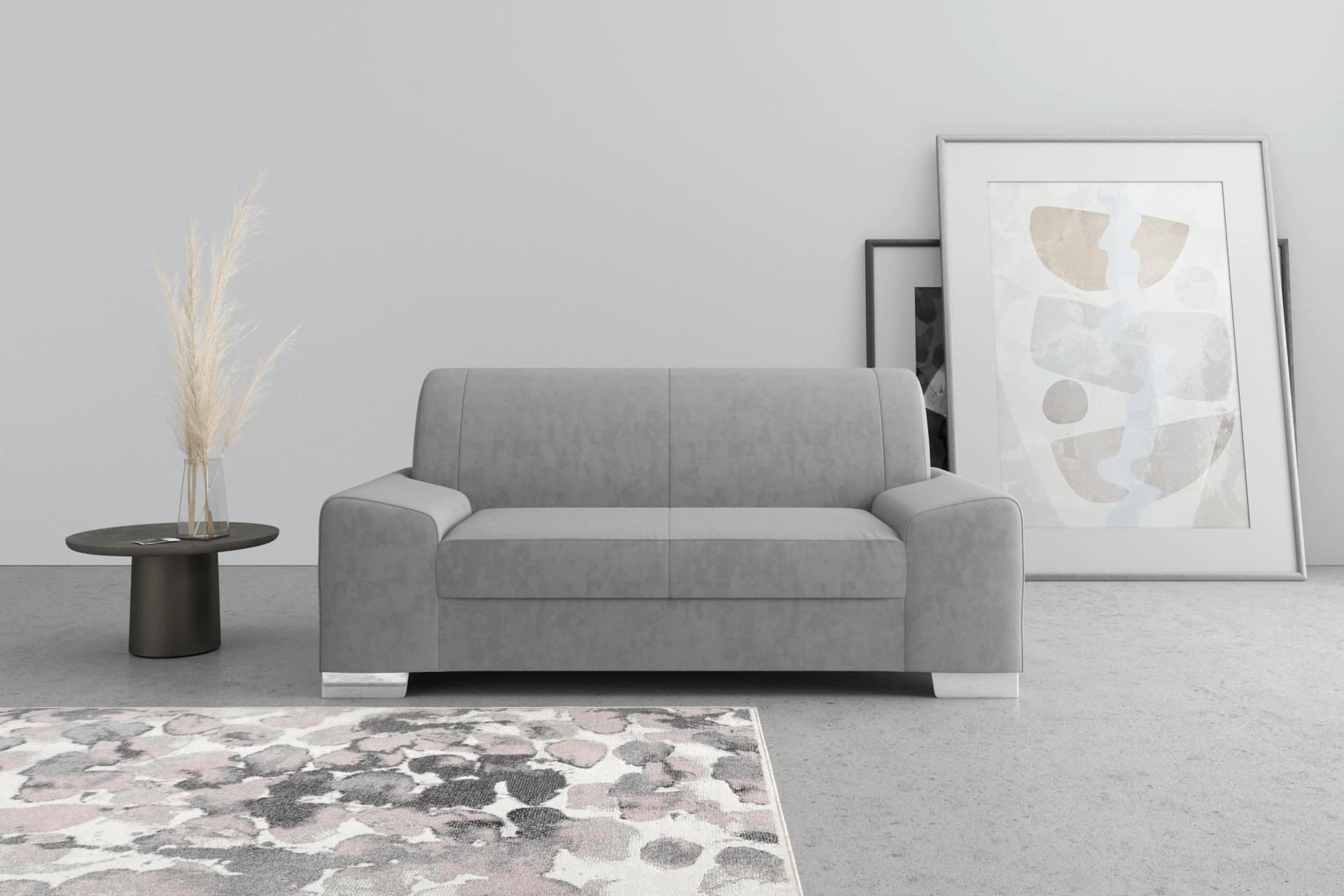 DOMO COLLECTION Anzio 2-Sitzer Sofa Grau Kubisch