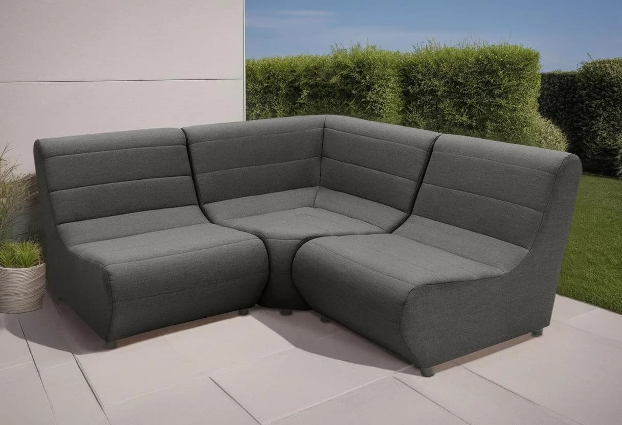 Sofa-Eckelement Outdoor grau (anthrazit)