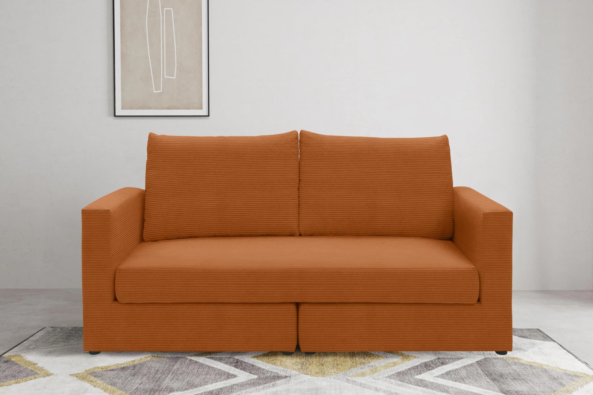 DOMO COLLECTION Bibury 2-Sitzer Sofa Terrakotta Modern