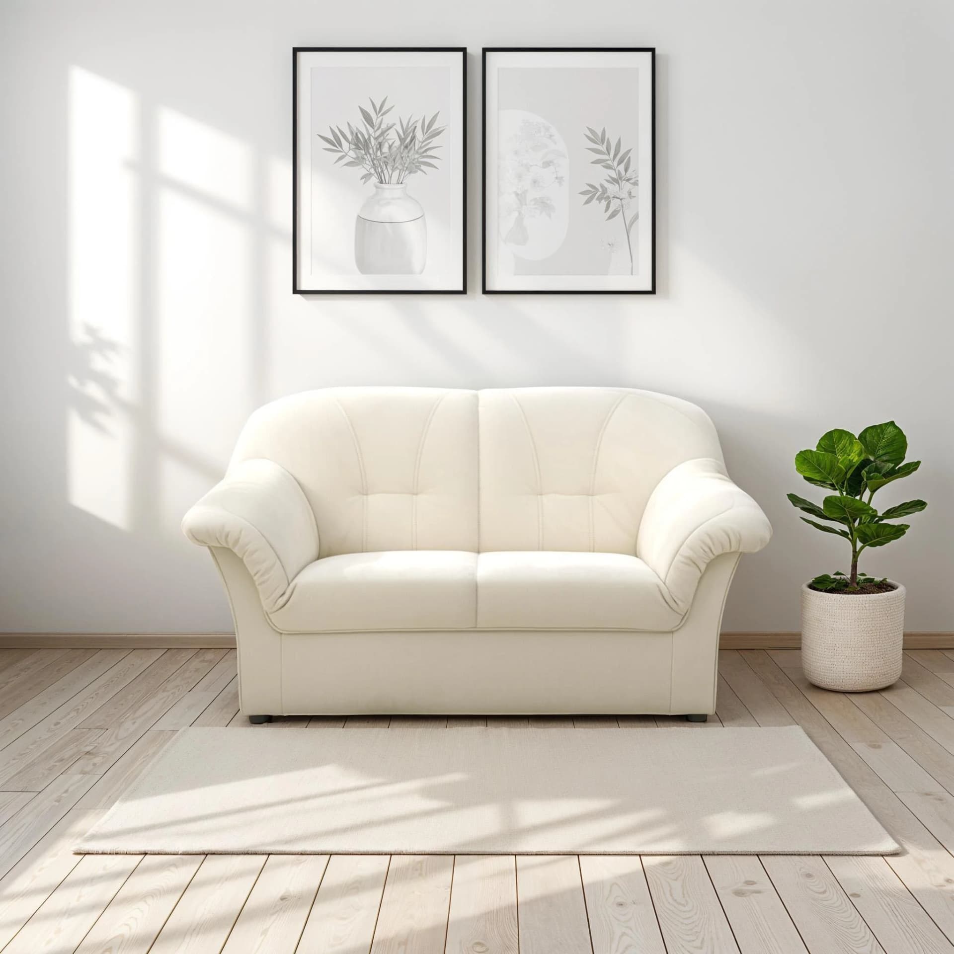 DOMO COLLECTION 2-Sitzer Sofa Pegnitz Beige Polyester