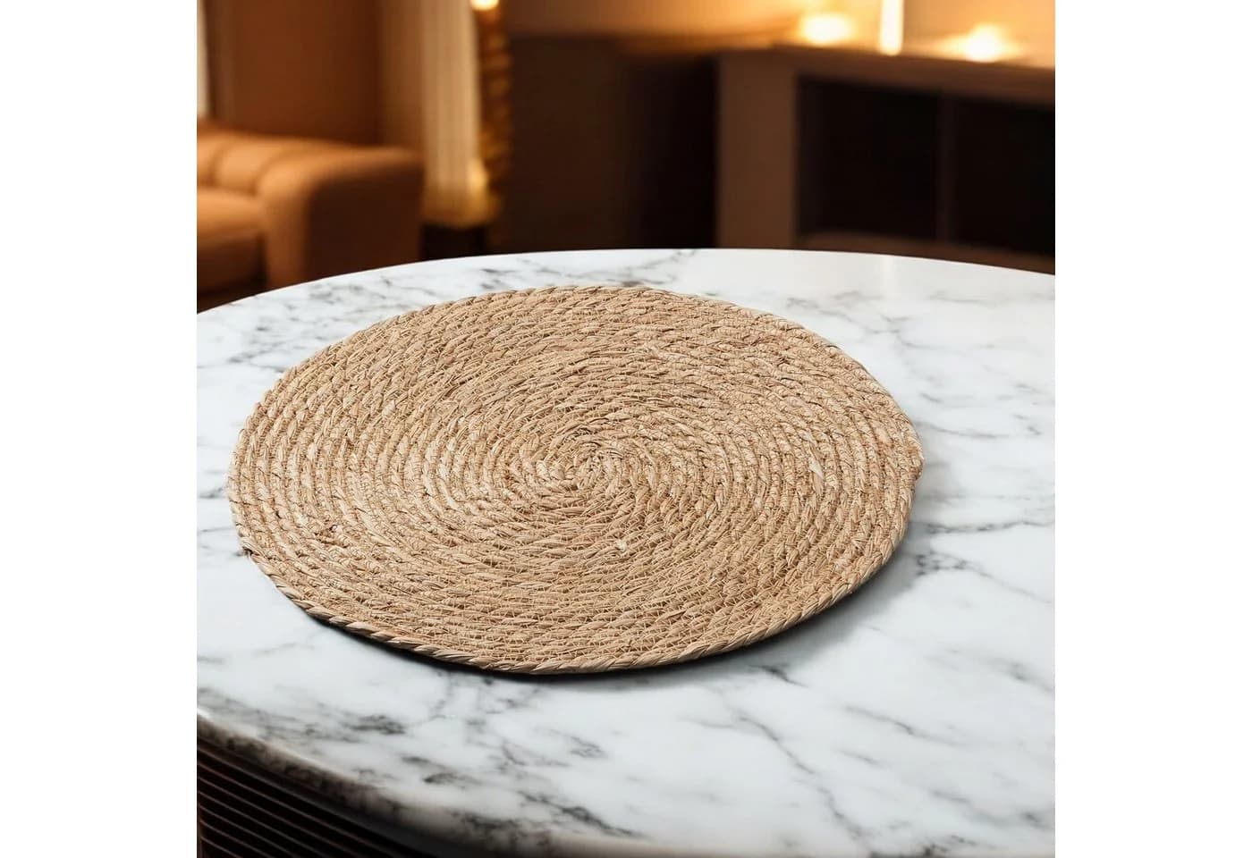 Macosa Home Platzset 4 Stk. Stroh rund Braun Naturfarben