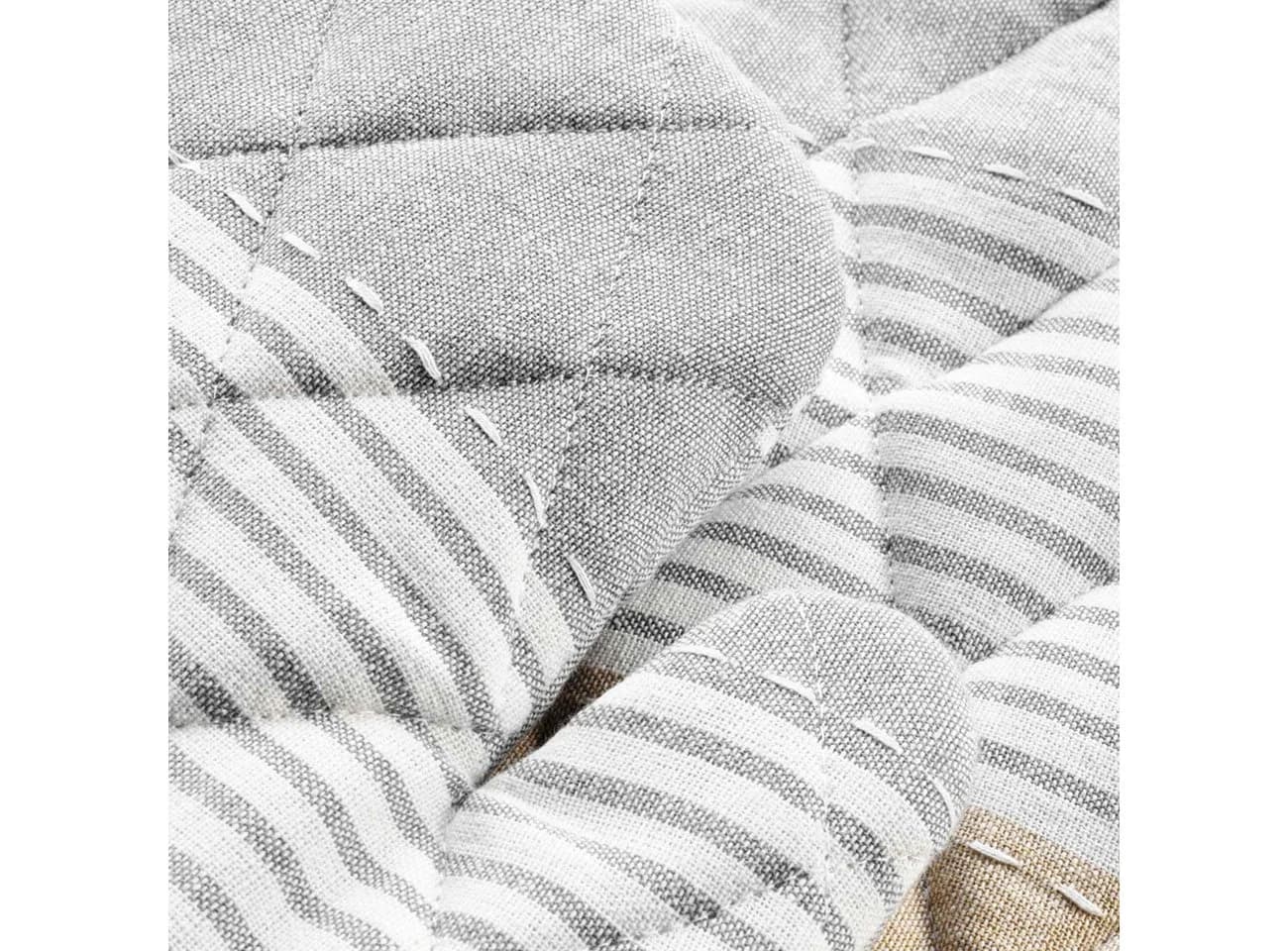 Macosa Home Topfhandschuhe & Topflappen Beige Grau Gestreift