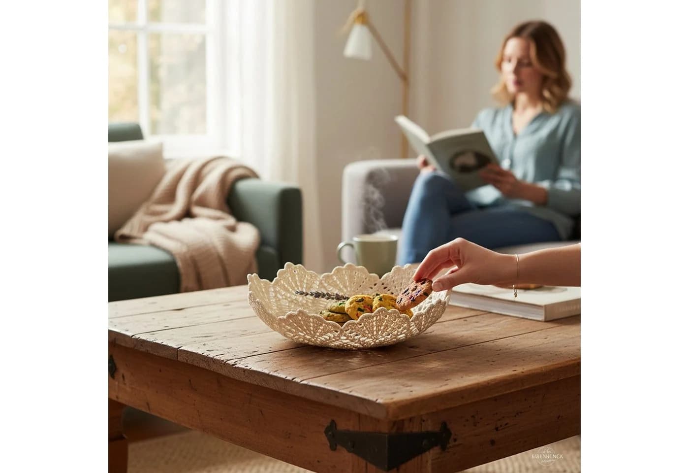 Macosa Home Dekoschale Makramee Baumwolle Beige 30 cm