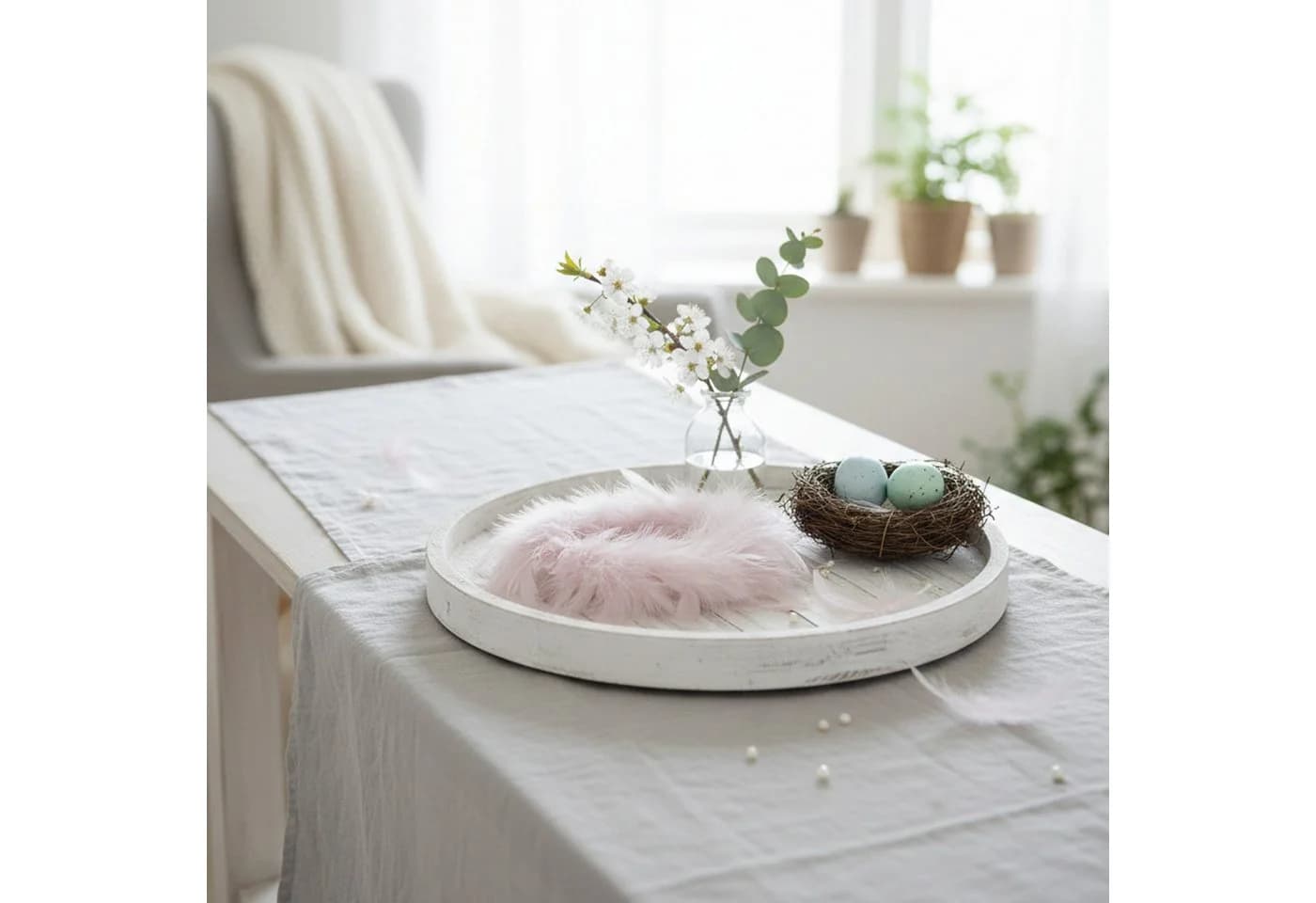 Macosa Home Dekokranz Federkranz Rosa