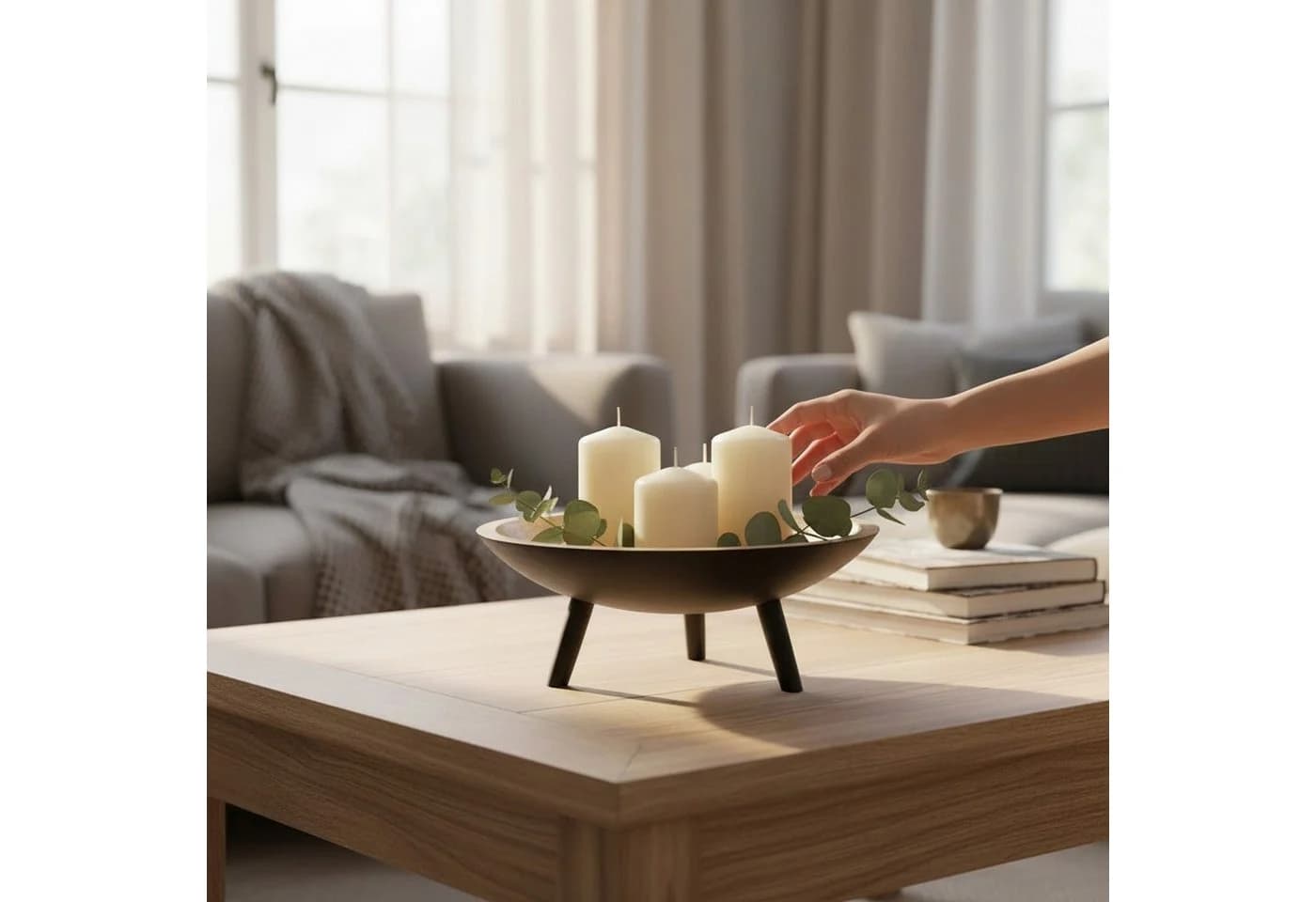 Macosa Home Dekoschale Mangoholz auf Füßen 25 cm