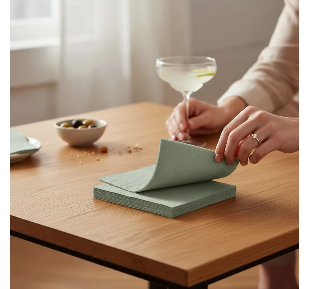 Macosa Home Papierserviette Salbei 40er Set 25/33 cm