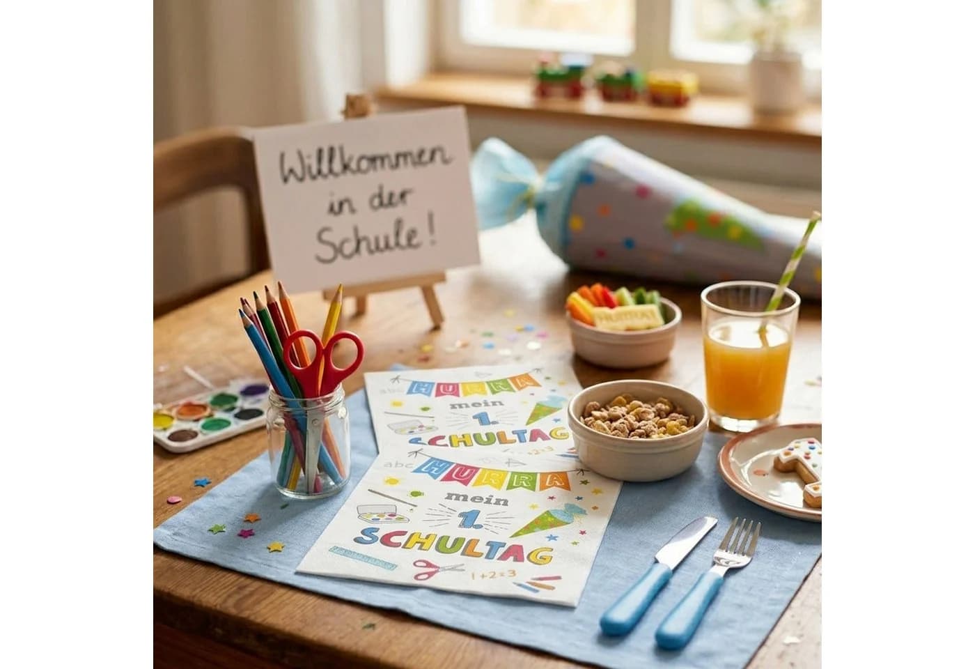 Macosa Home Papierserviette 40 Stk. Einschulung 33 cm Bunt