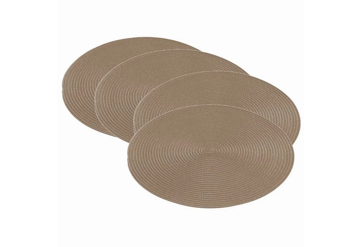 Macosa Home Platzset 4x Taupe Kunststoff 35 cm rund