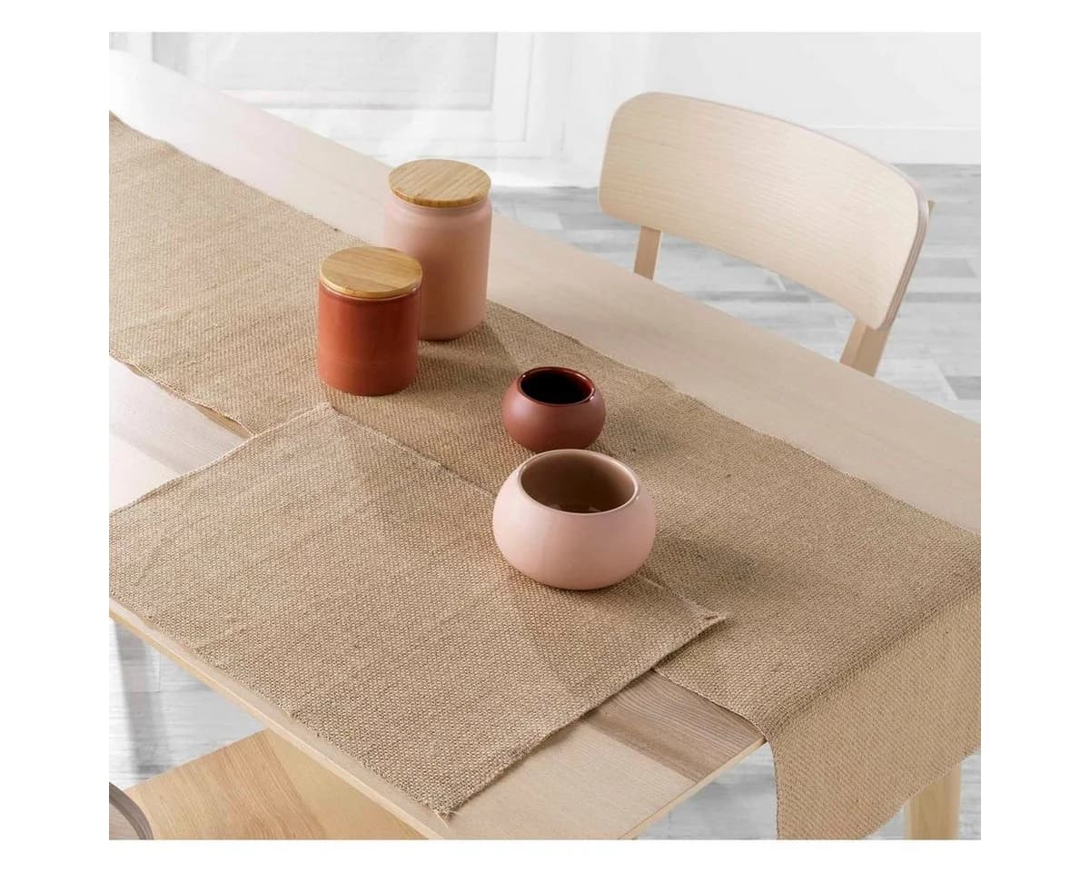 Macosa Home Tischläufer Jute Braun 140x35 cm Modern