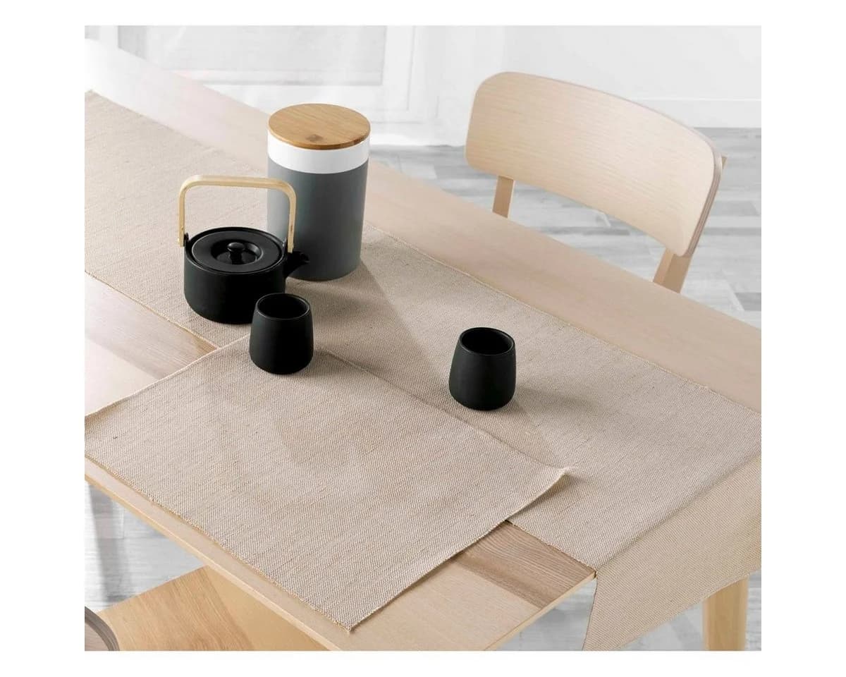 Macosa Home Tischläufer Jute 140x35 cm Beige/Braun Modern