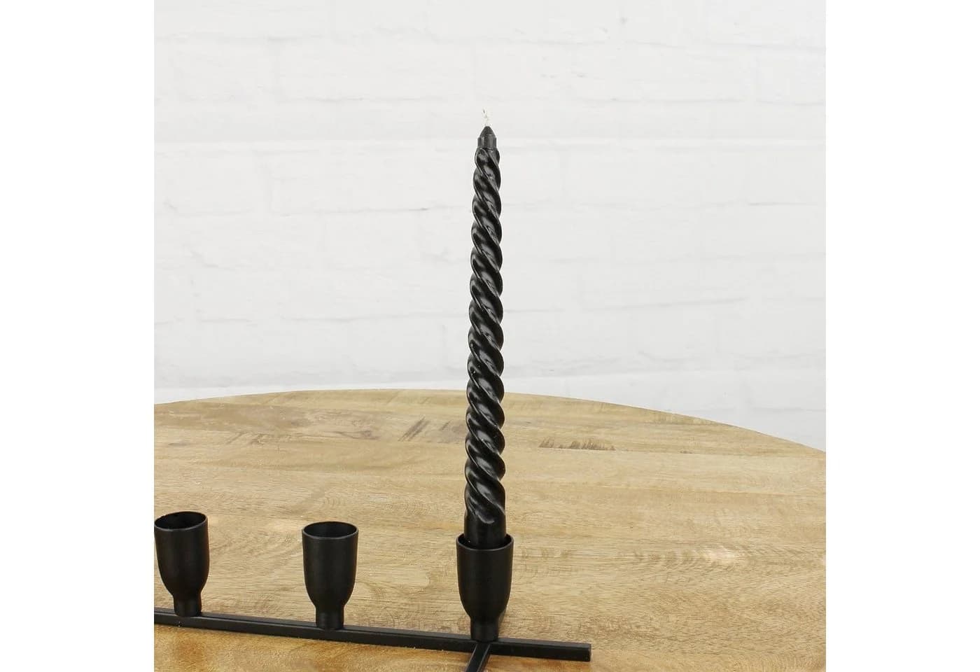 Macosa Home Tafelkerze 8 Stück Spirale schwarz Stabkerzen