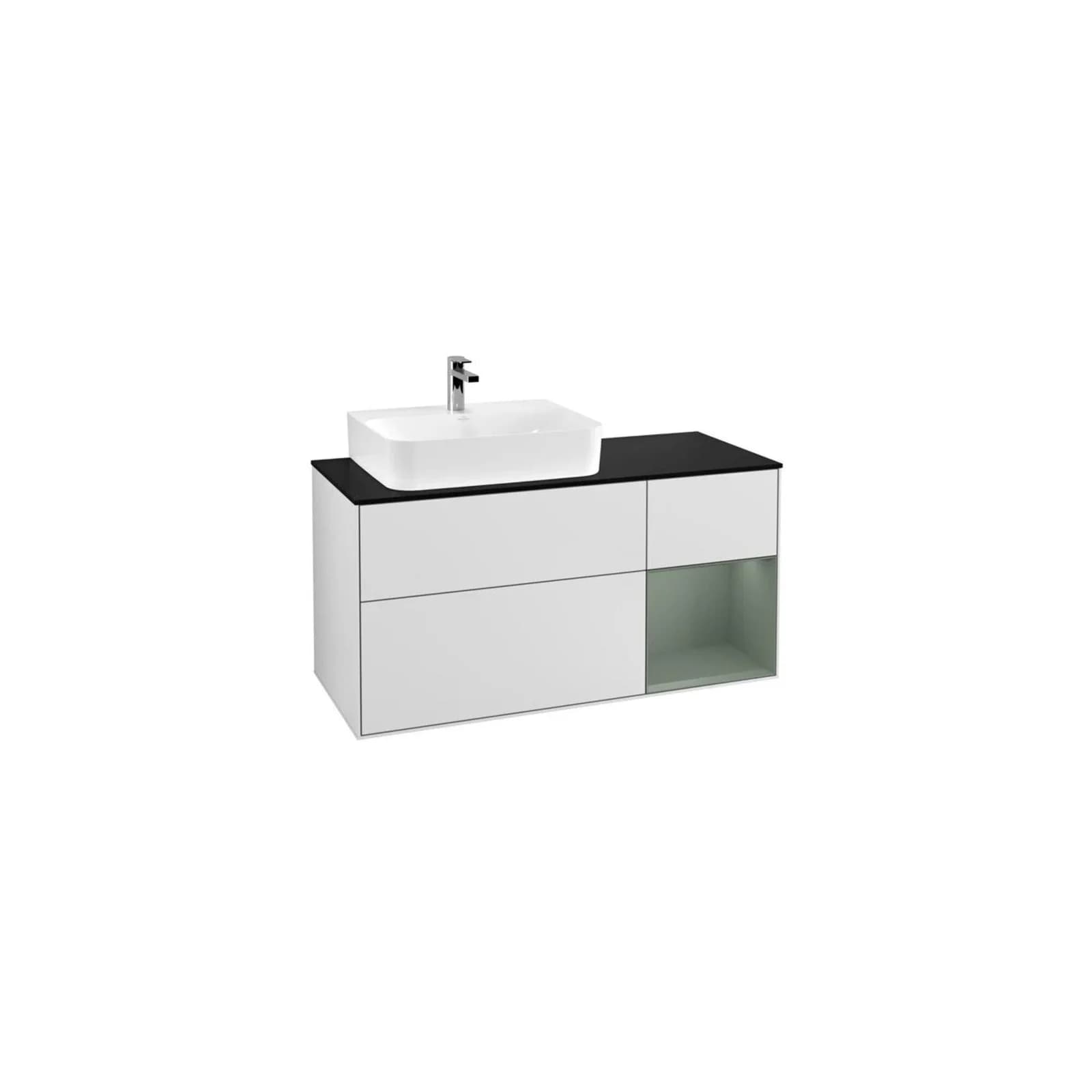 Villeroy und Boch Finion Waschtischunterschrank 120cm Schwarz Matt LED-Beleuchtung