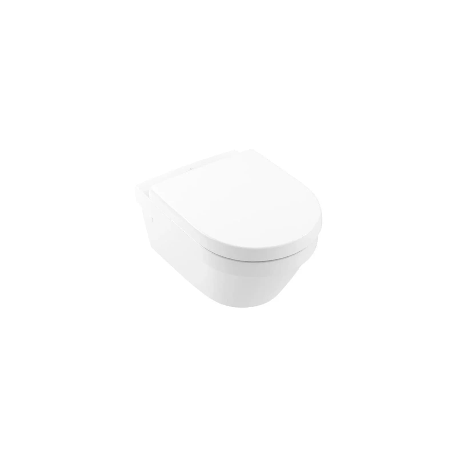 Villeroy und Boch Architectura Combi-Pack-Wand-Tiefspüler 4694HR01 Spülrandlos, mit WC-Sitz, Weiß